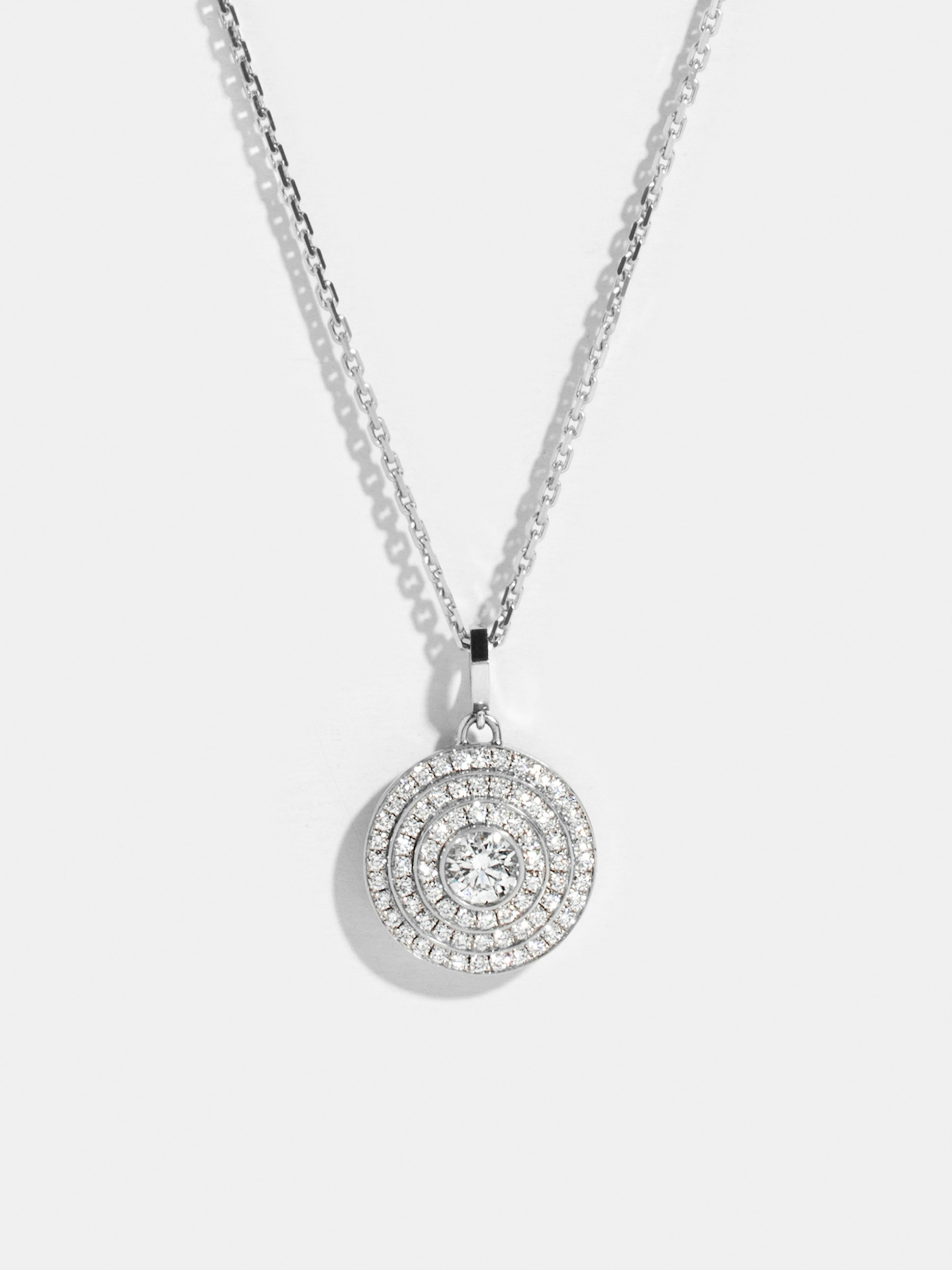 Collier Via Rond pavé - diamant rond 0,50ct en Or blanc éthique | JEM, joaillerie éthique française