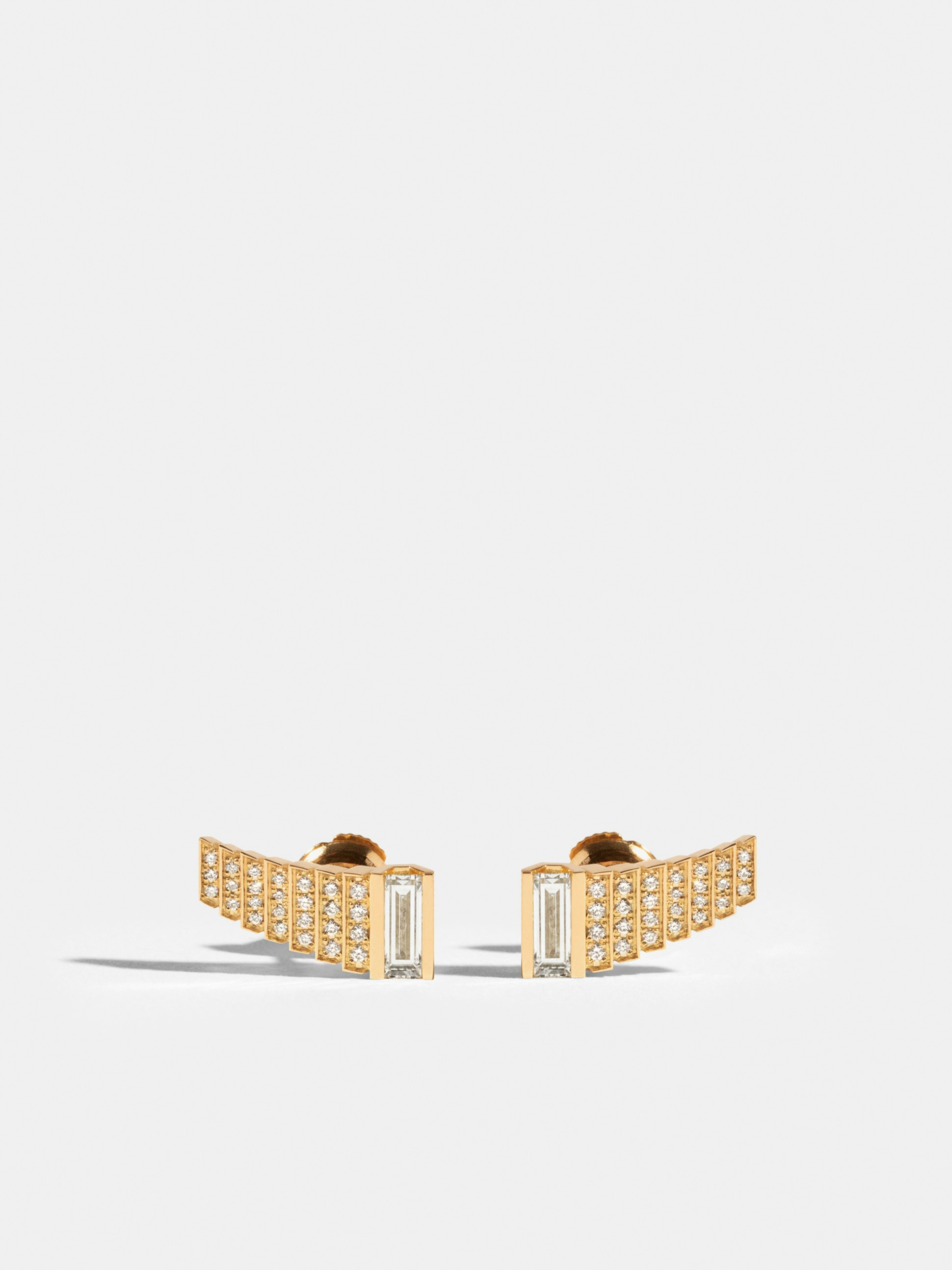 Boucles d'oreille virgule pavée Via 
