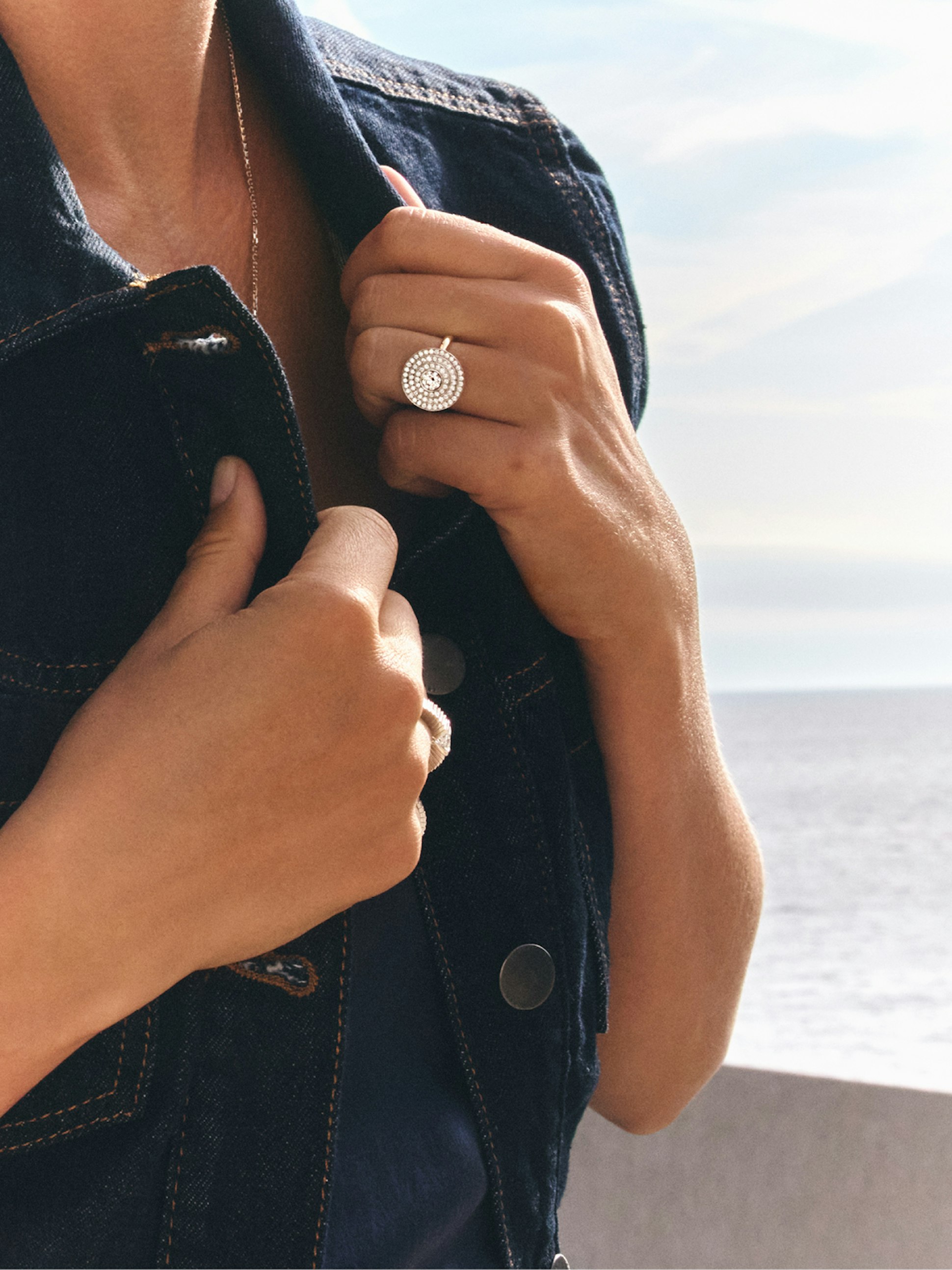 Bague Via Halo 0,50ct pavée 