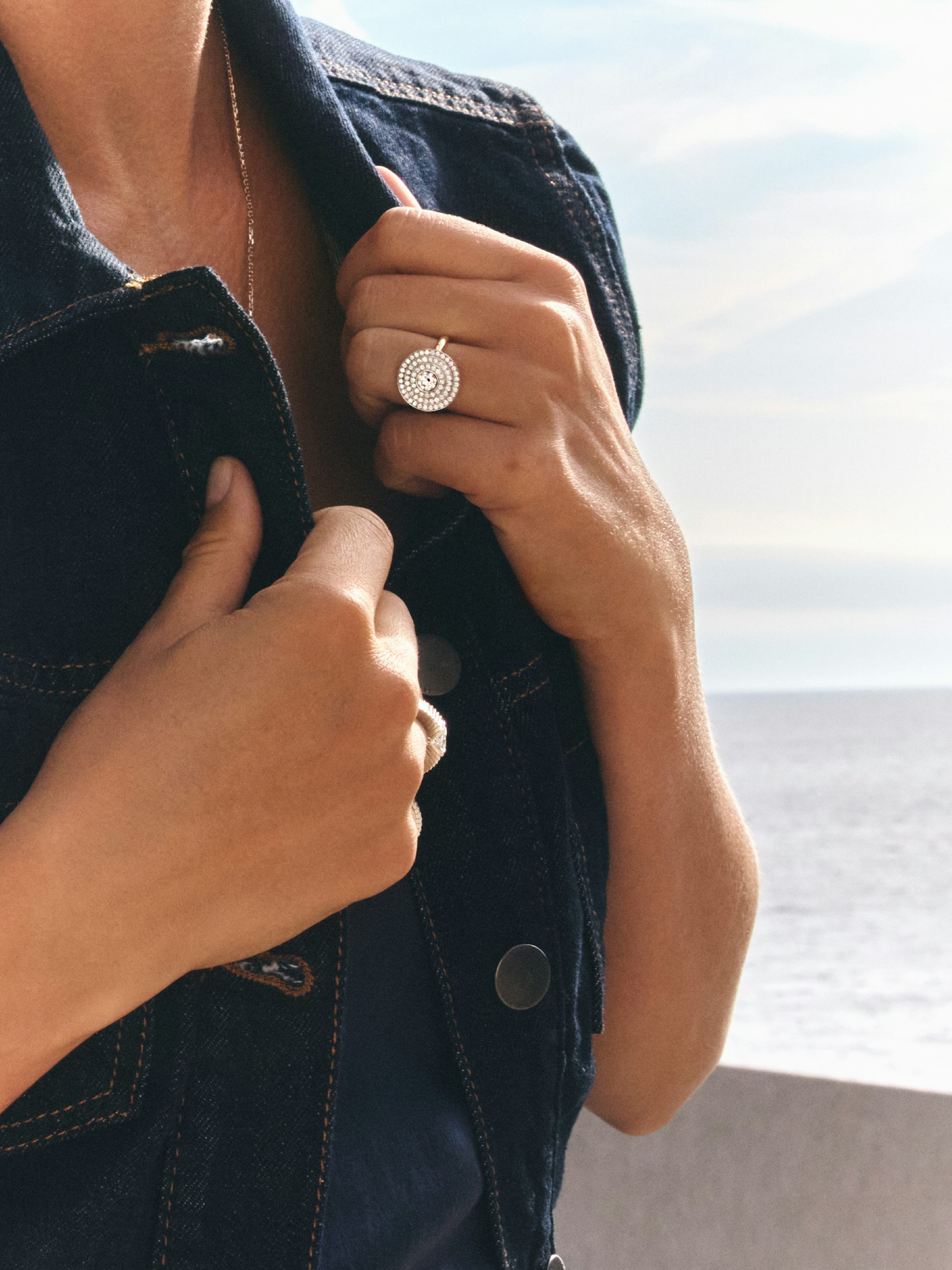 Bague Via Halo 0,50ct pavée 