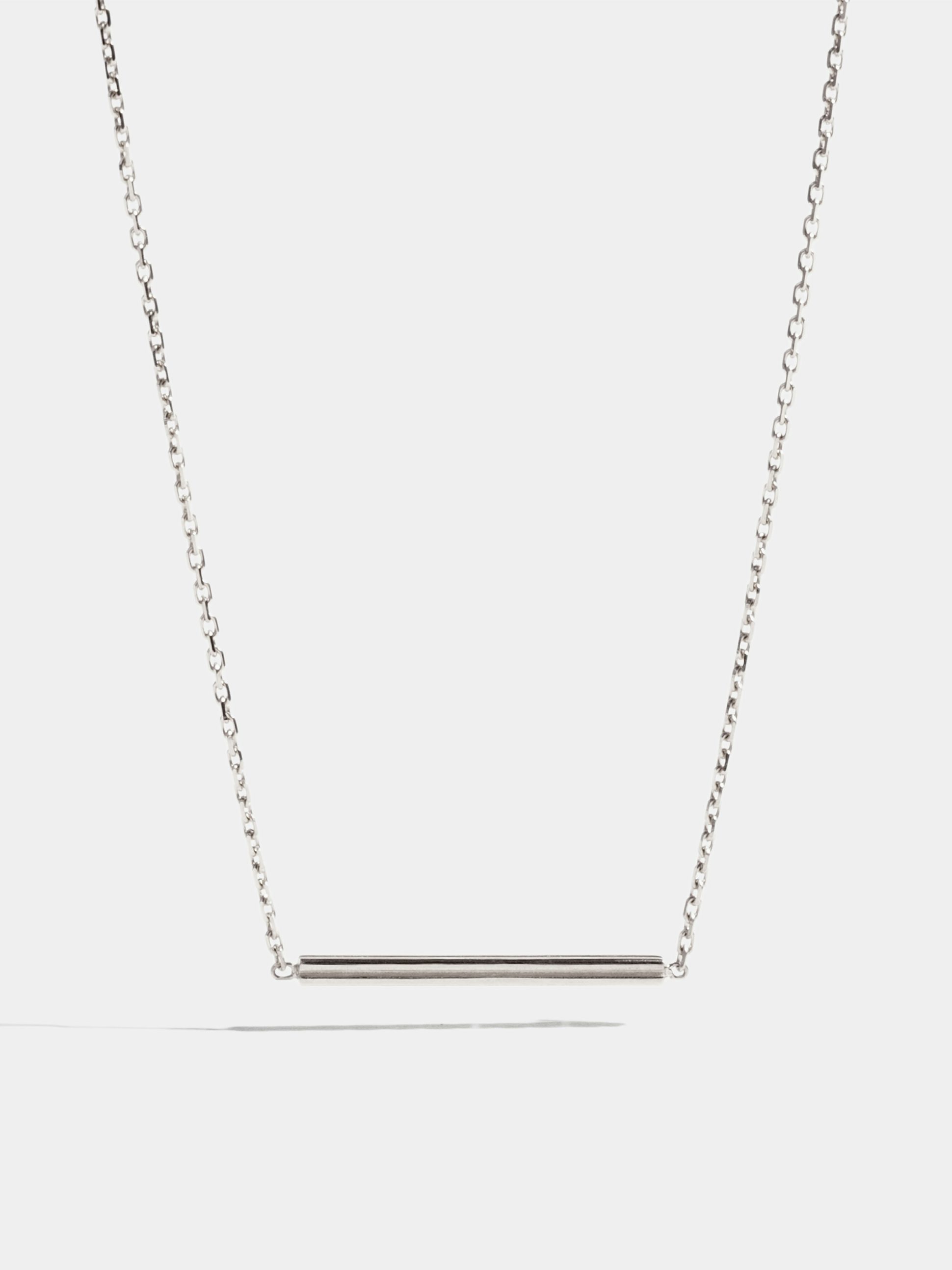 Anagramme "double jonc" motif in white gold 18k Fairmined ethical, on 42 cm chain