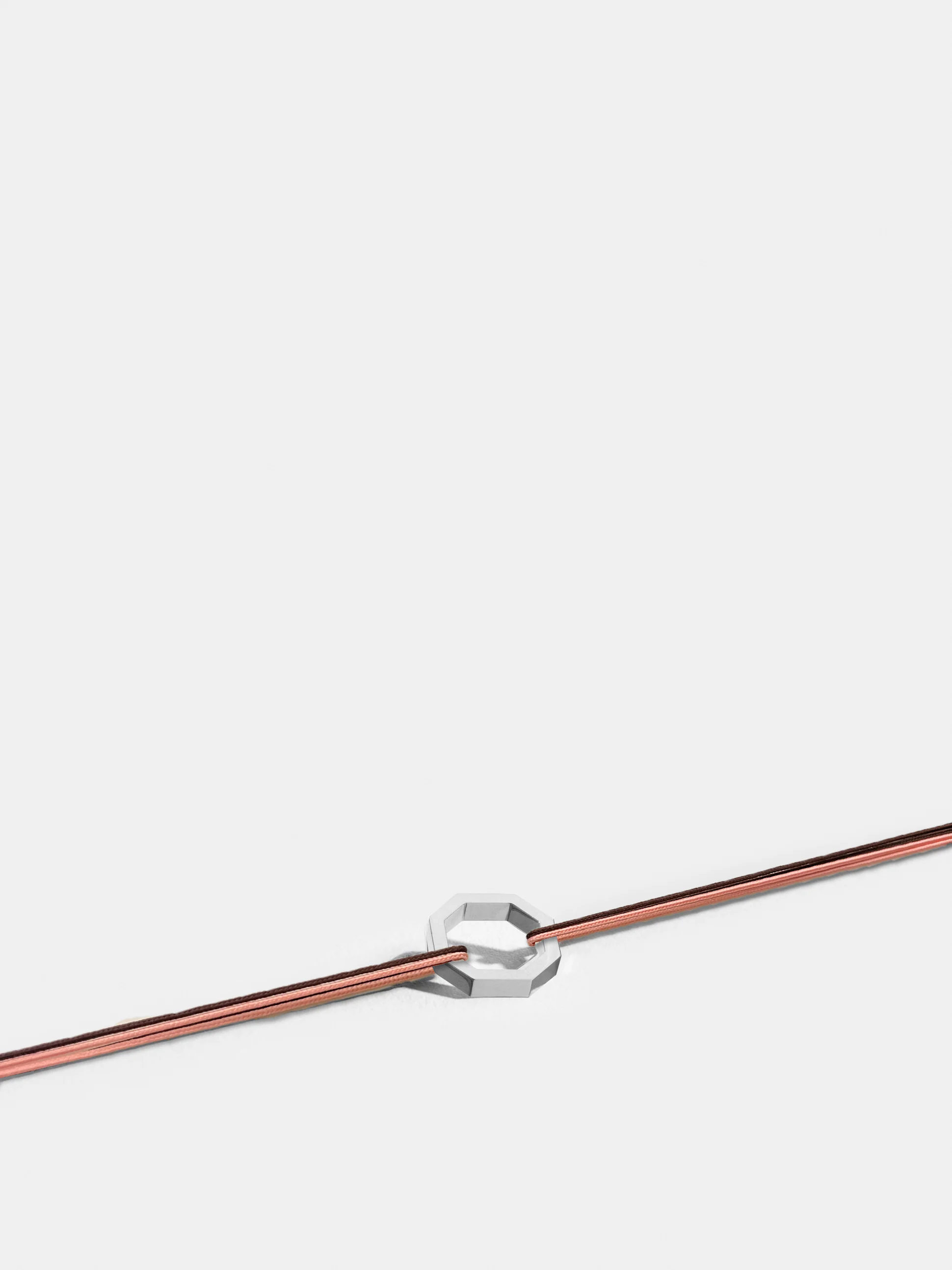 Bracelet Octogone 14 sur cordon bicolore
