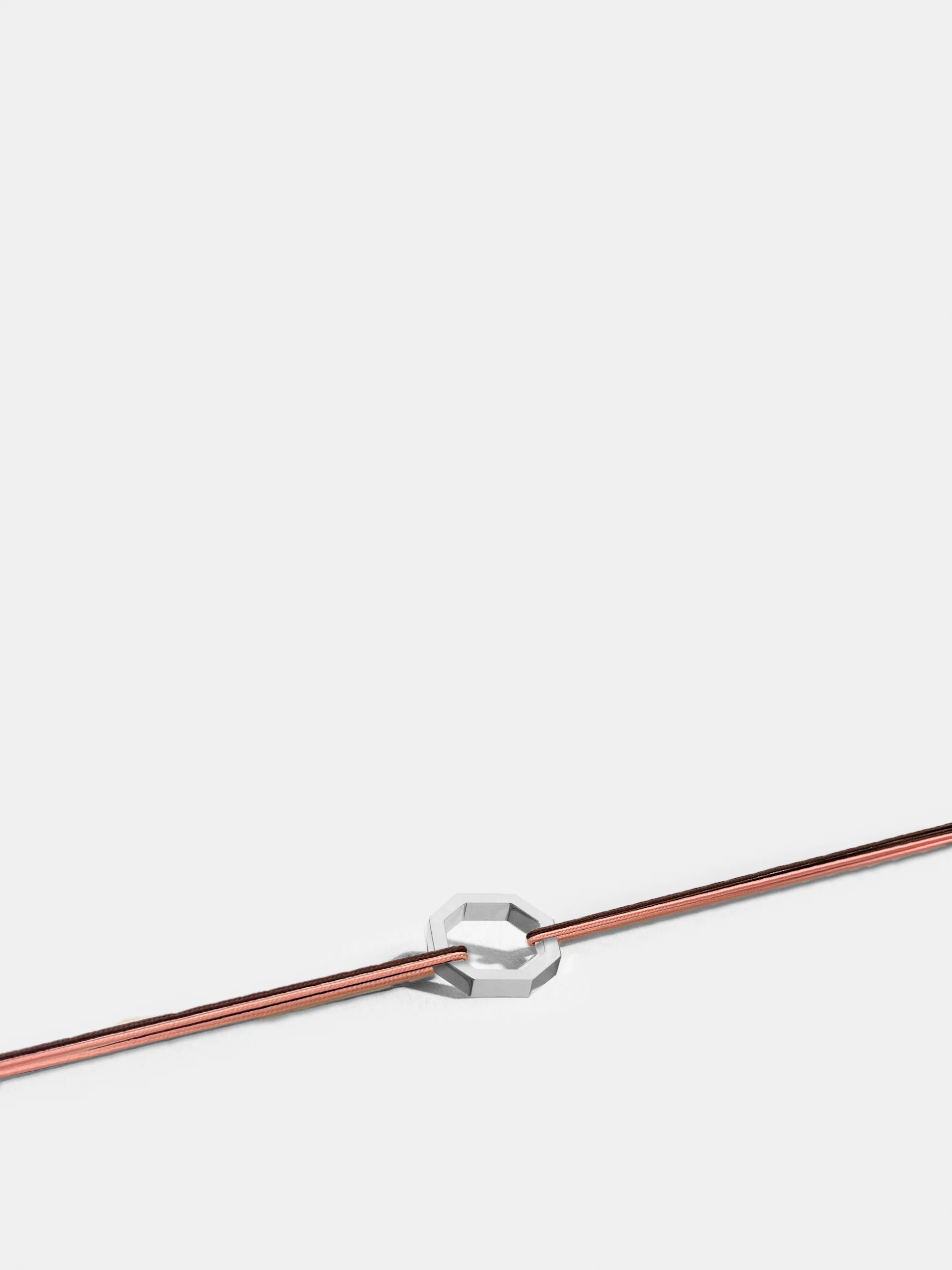 Bracelet Octogone 14 sur cordon bicolore