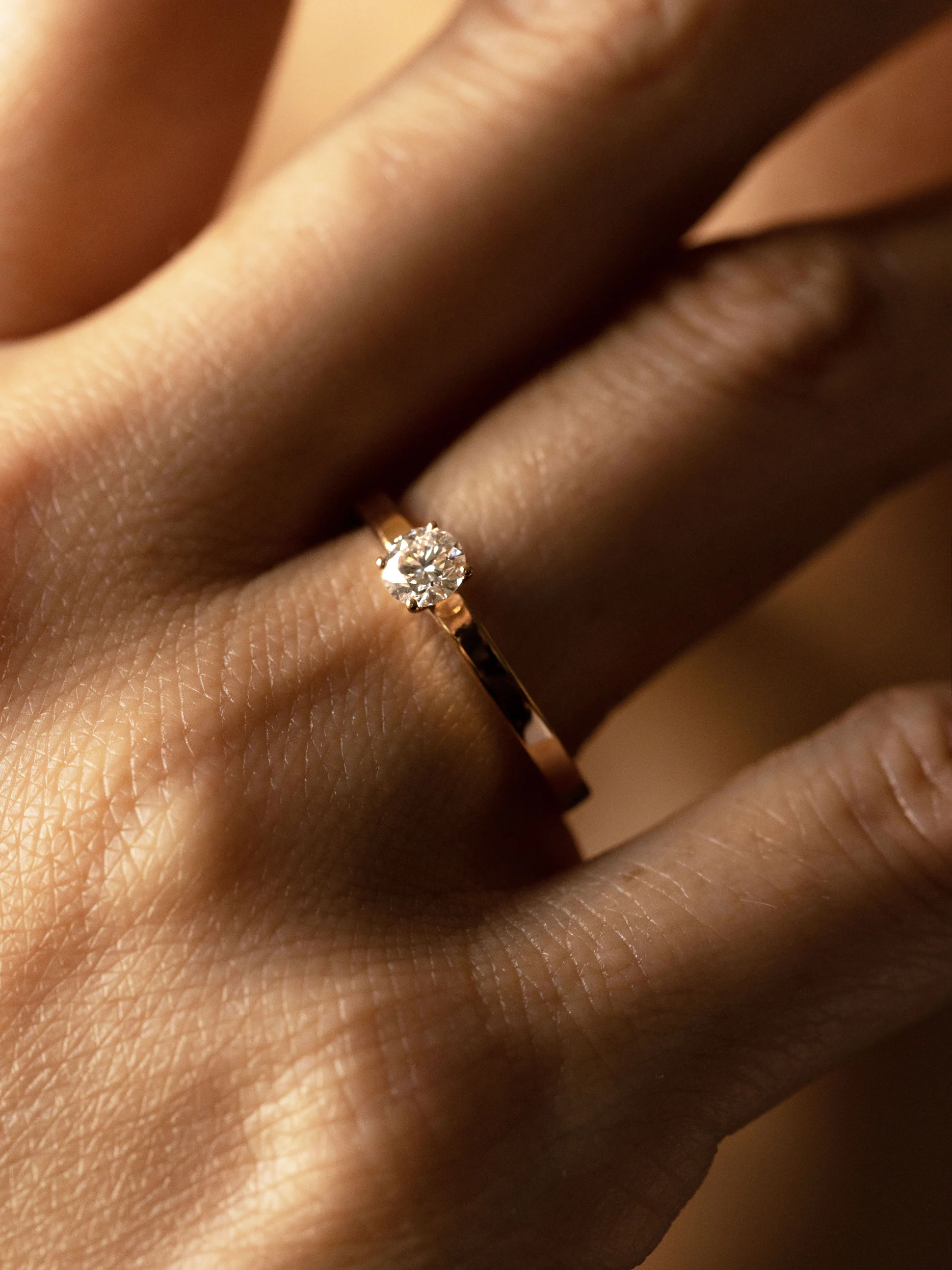 Solitaire With Ribbon Anagramme flat ribbon Solitaire in rose gold Fairmined ethical set with ...