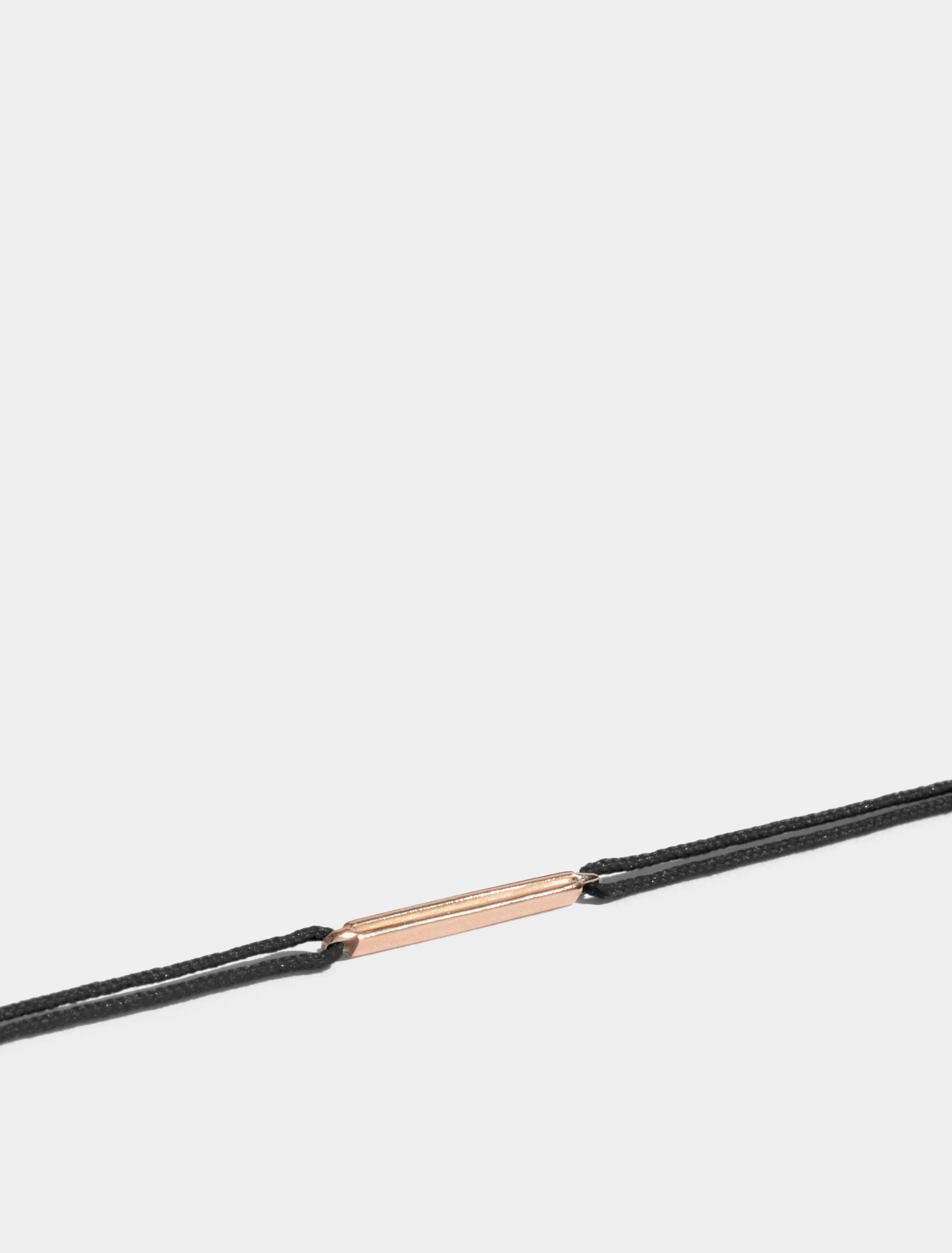 Motif Anagramme double-jonc en Or rose éthique 18 carats certifié Fairmined, sur cordon