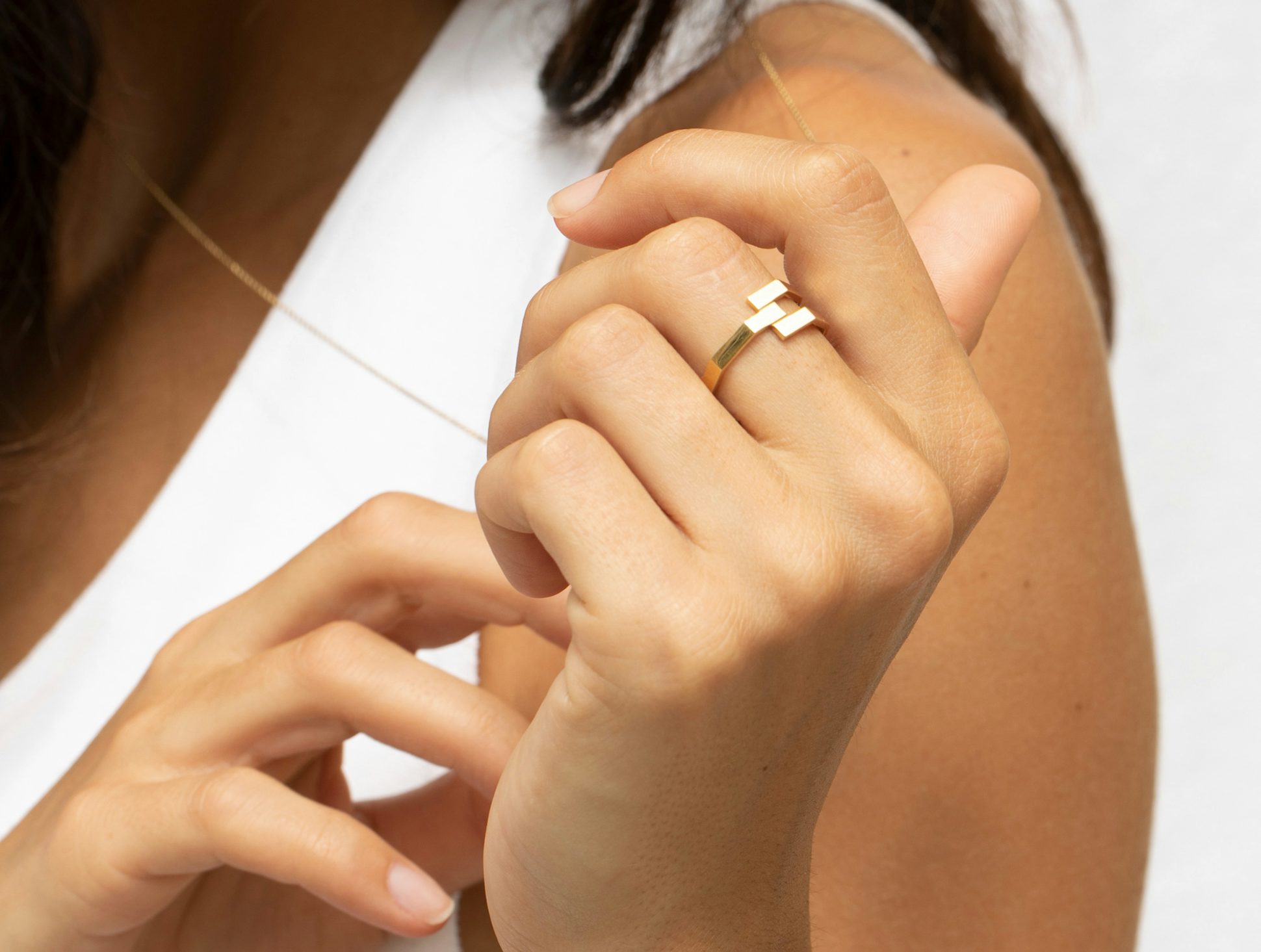 Bague Octogone en Or jaune éthique - JEM créateur joaillier Paris