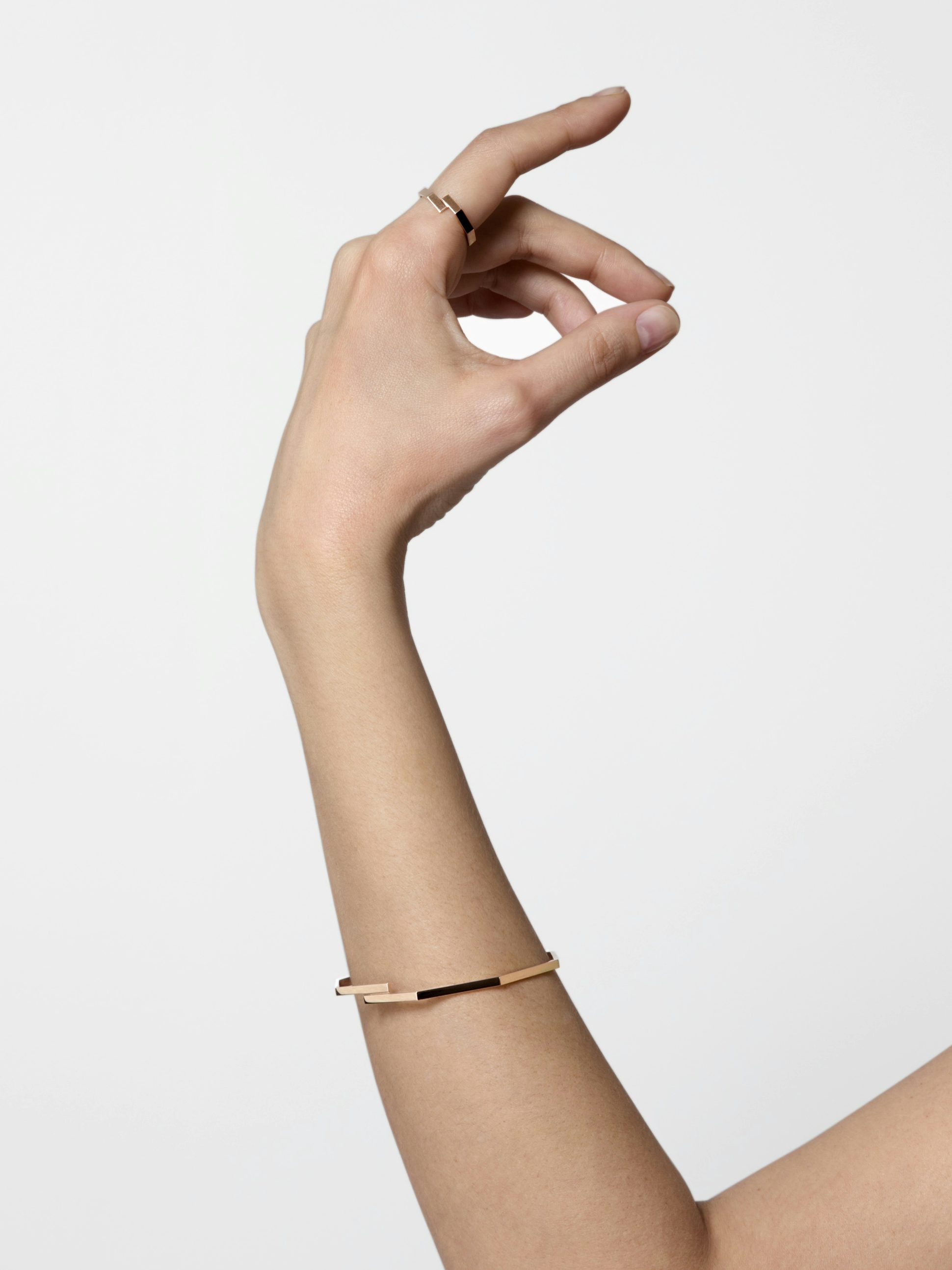 Octogone double bangle in 18k Fairmined ethical rose gold