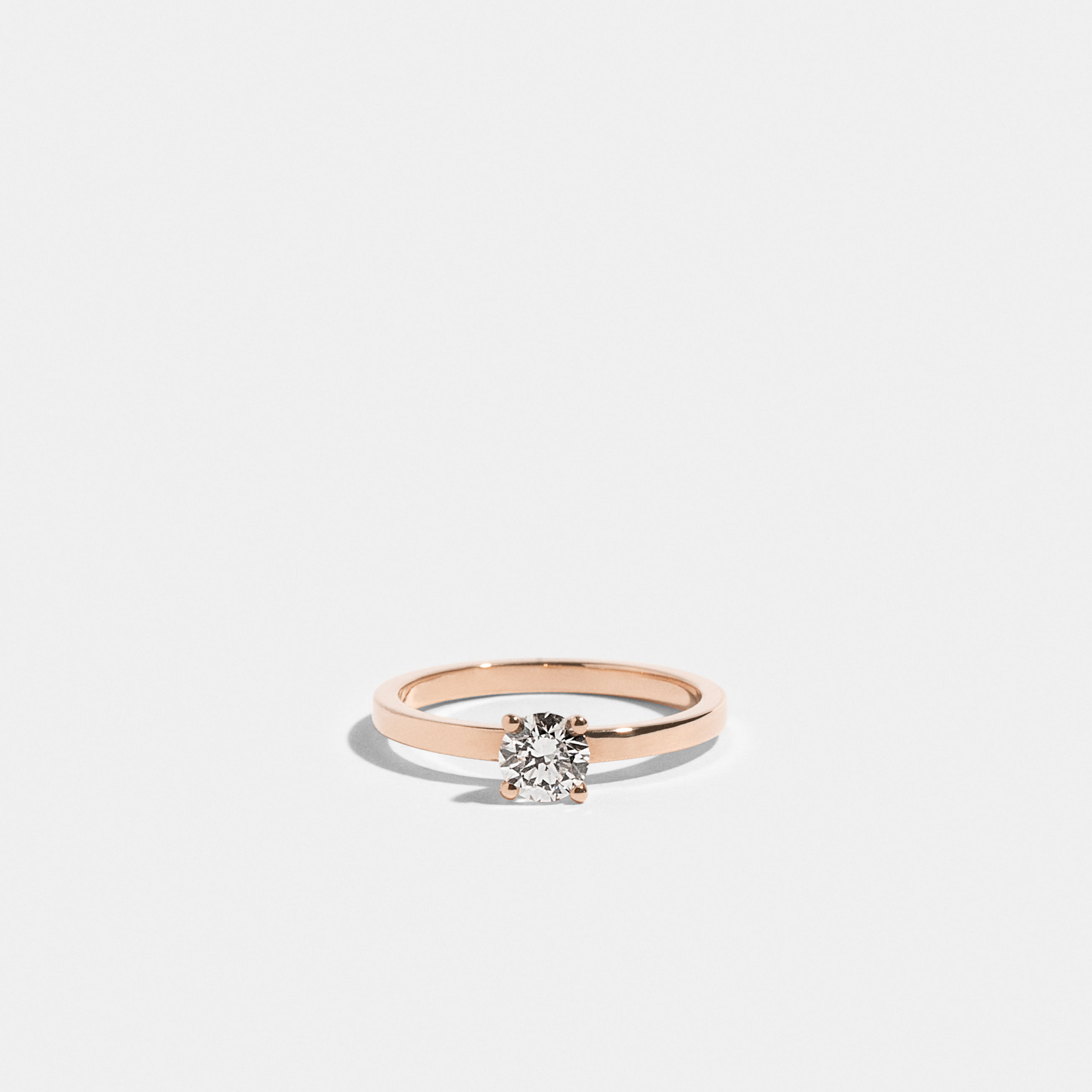 Solitaire With Ribbon Anagramme flat ribbon Solitaire in pink gold Fairmined ethical set with ...