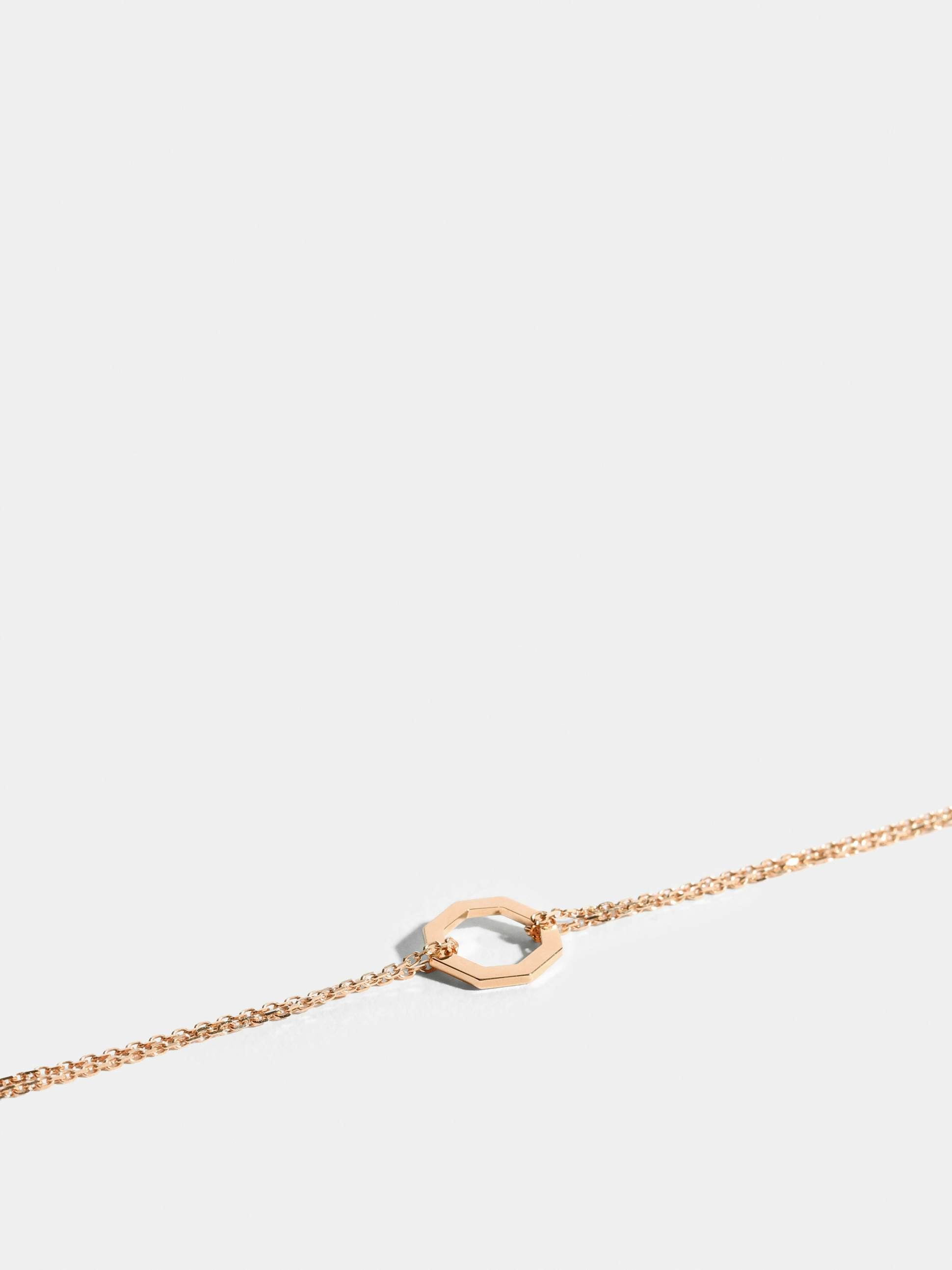 Octogone motif in 18k Fairmined ethical rose gold, on a chain.