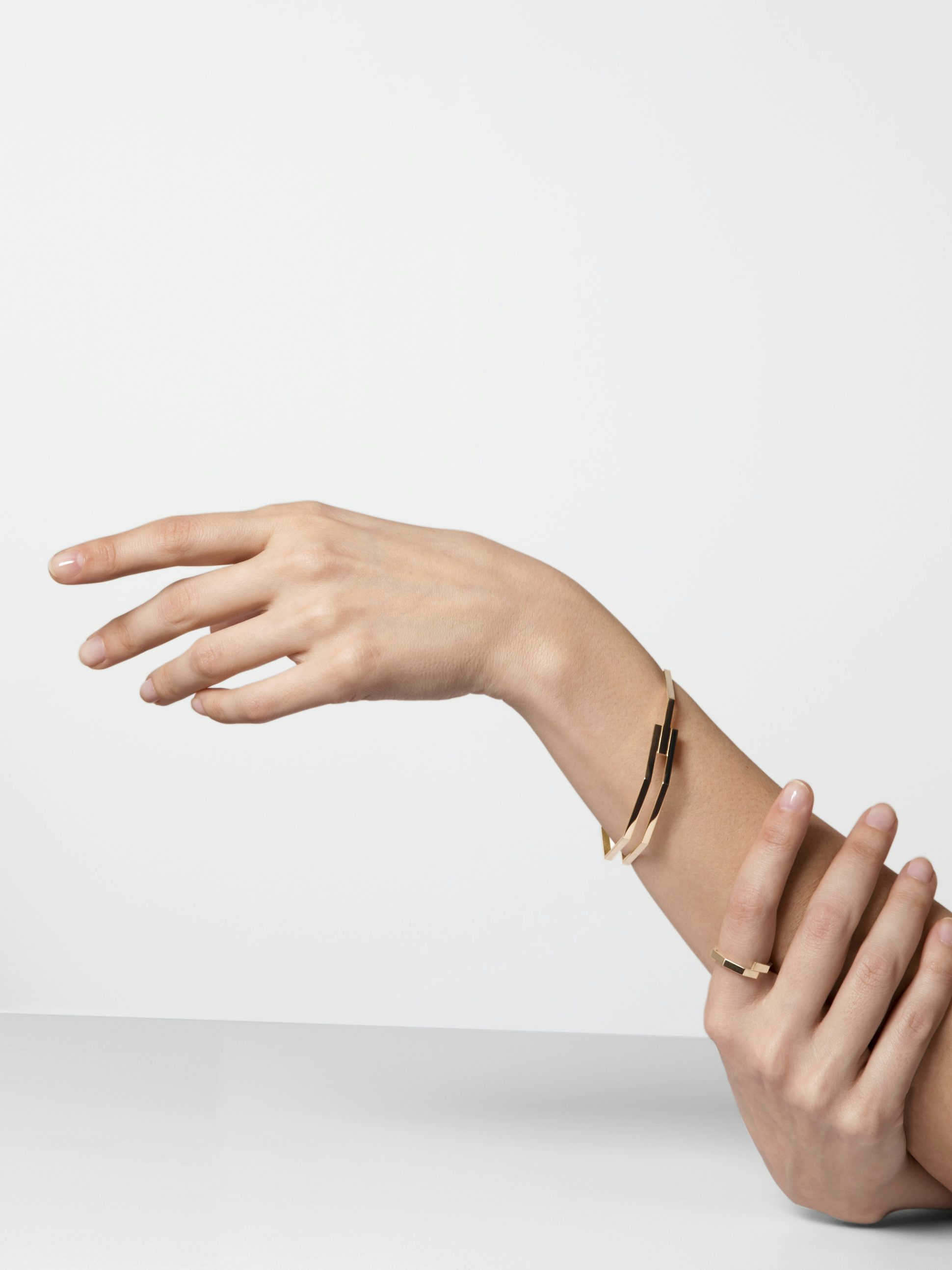 Octogone triple bangle in 18k Fairmined ethical rose gold