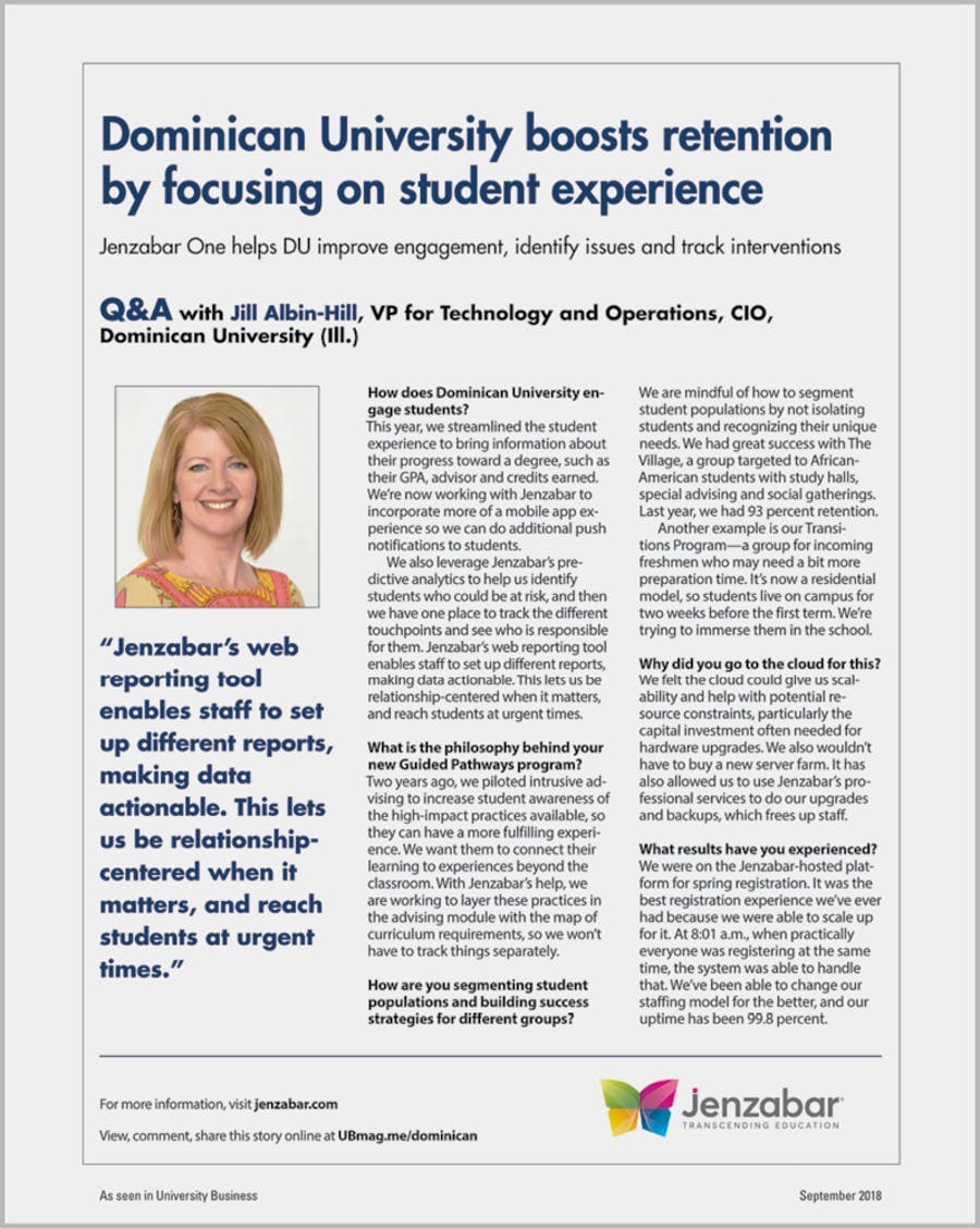 Dominican University boosts retention by focusing on student experience
