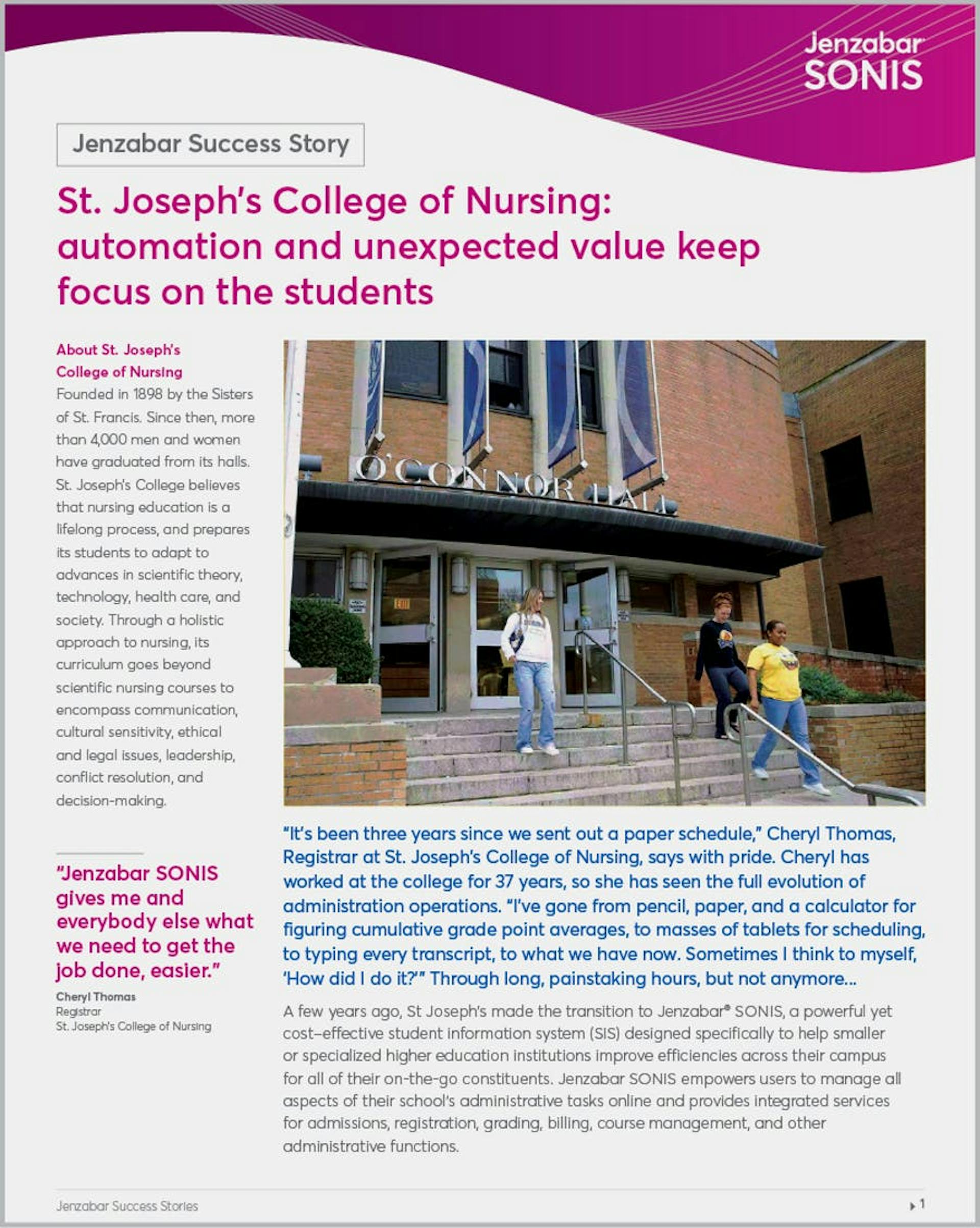 Jenzabar SONIS Success Story