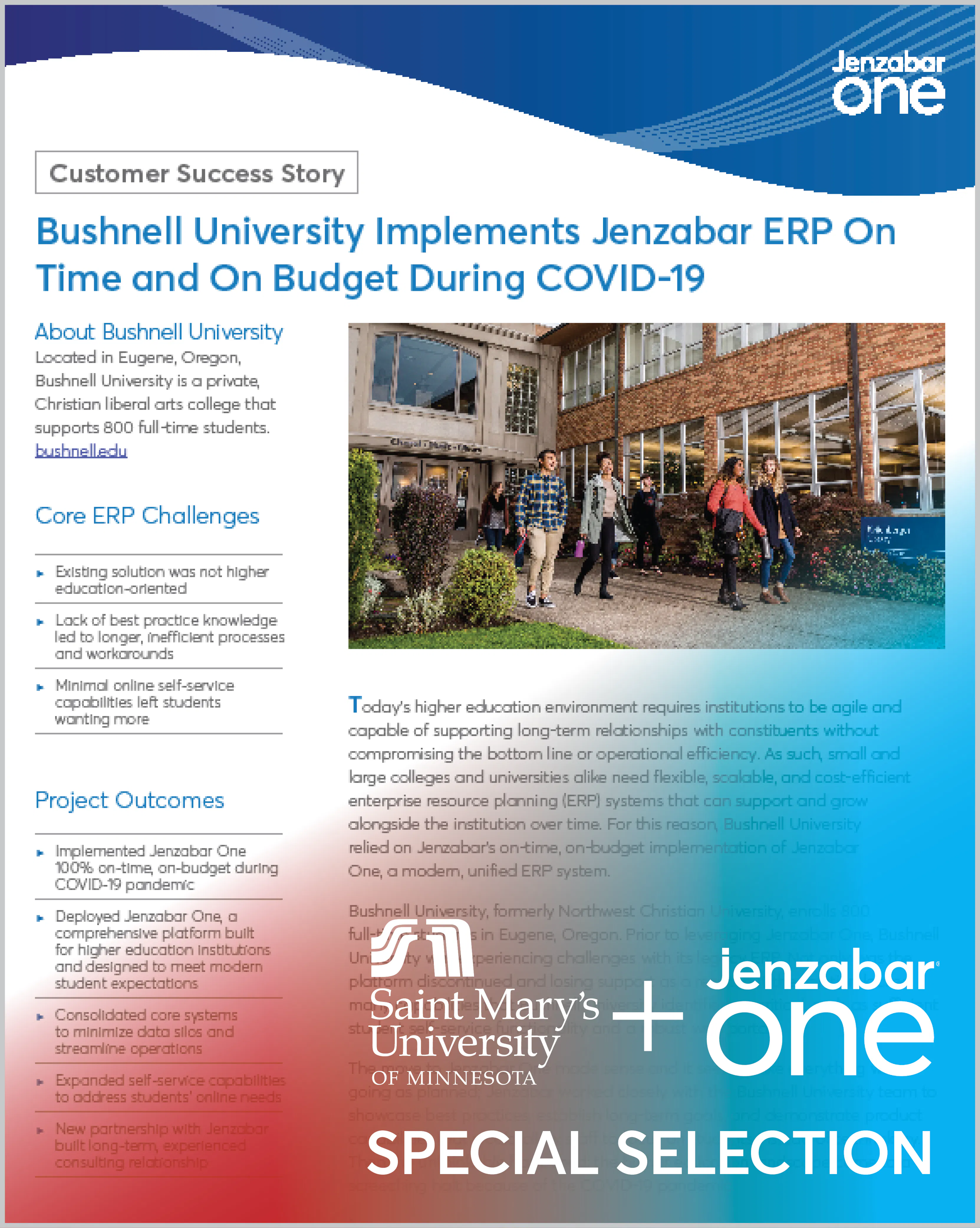 Case Study: Bushnell University Goes Live With Jenzabar One On Time and On Budget During the Pandemic
