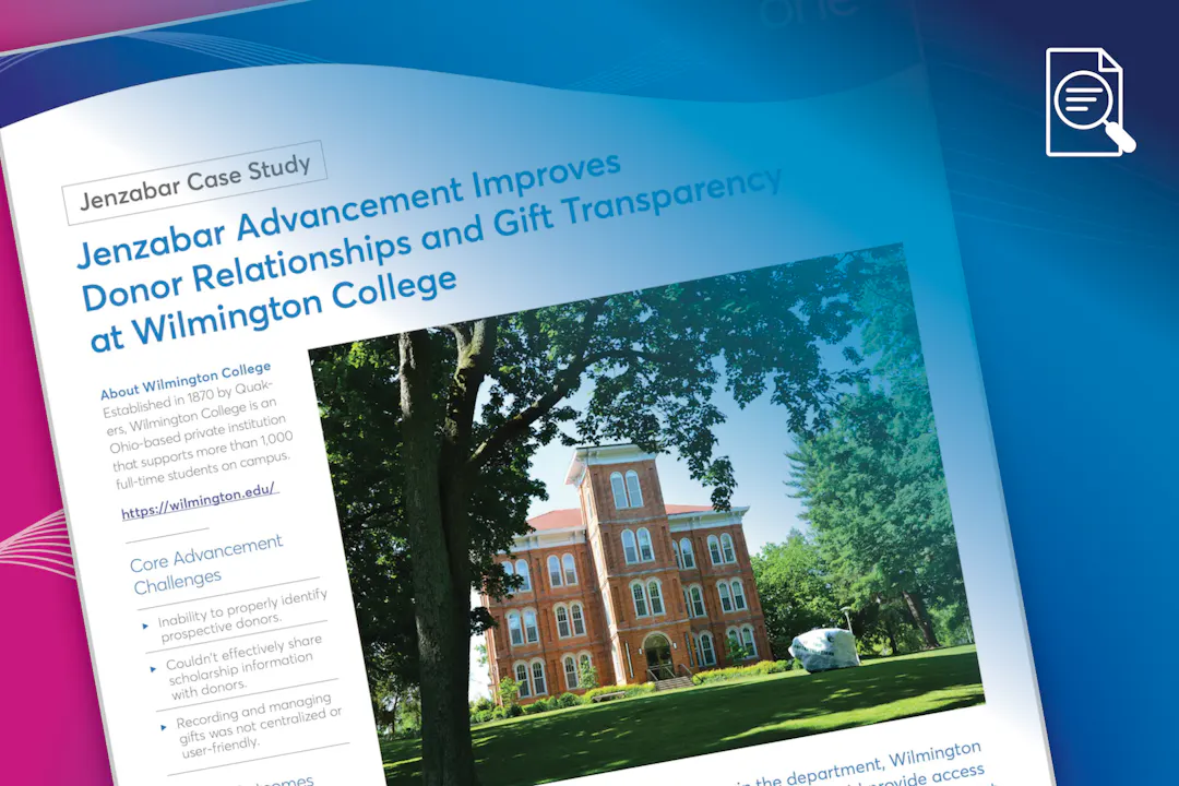 Jenzabar Advancement Improves Donor Relationships and Gift Transparency at Wilmington College