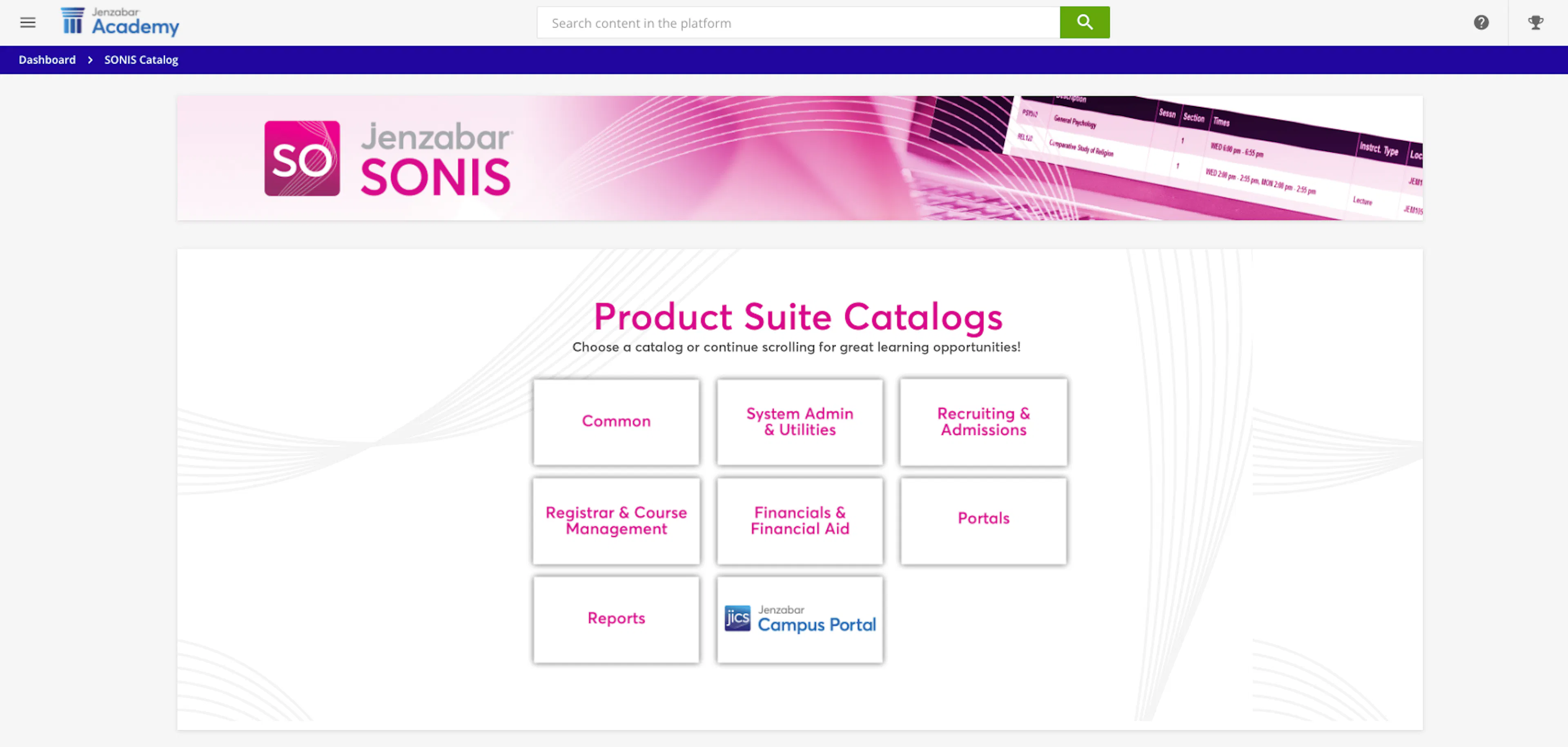 Jenzabar SONIS Training Resources