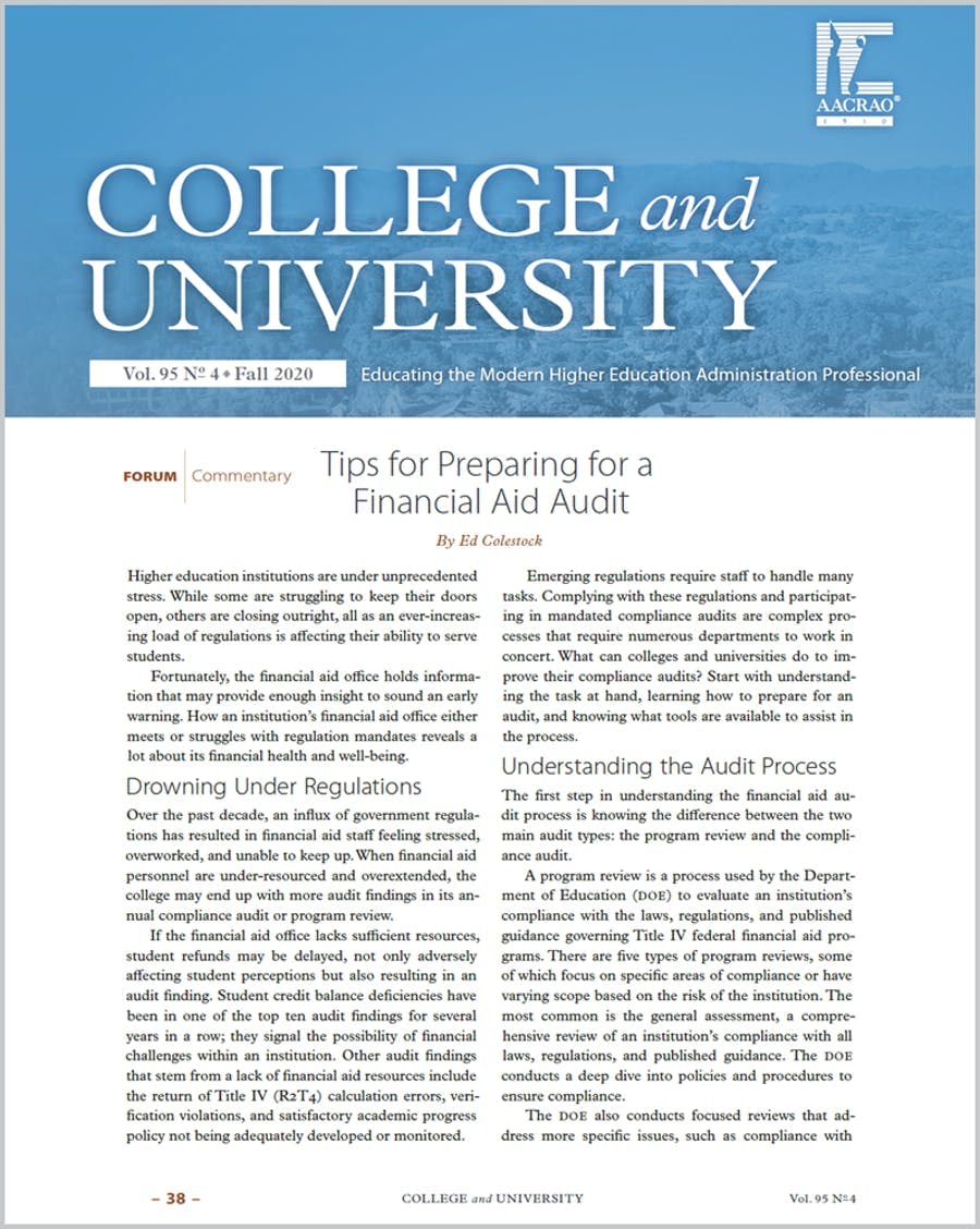 Tips for Preparing for a Financial Aid Audit