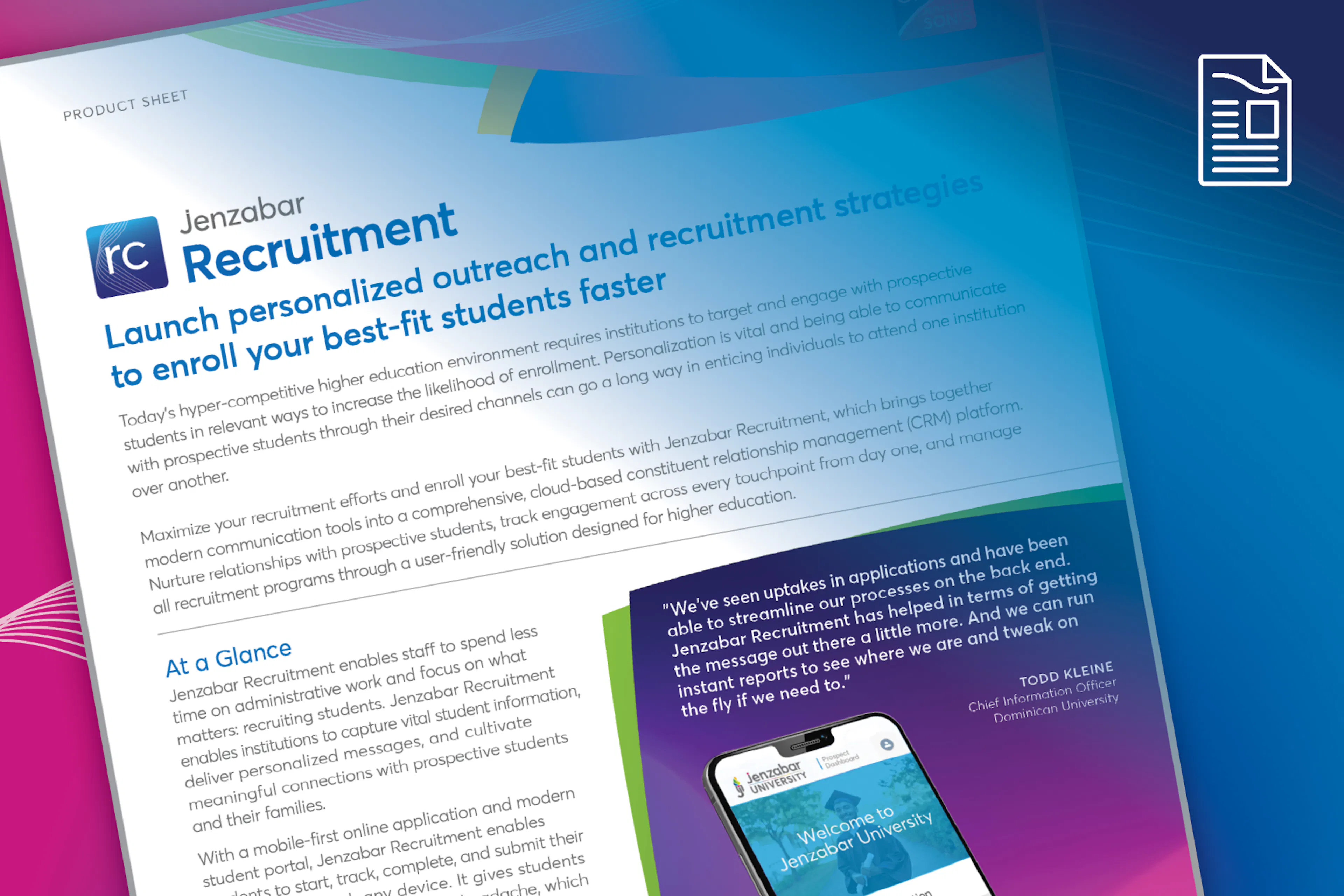 Jenzabar Recruitment Product Sheet