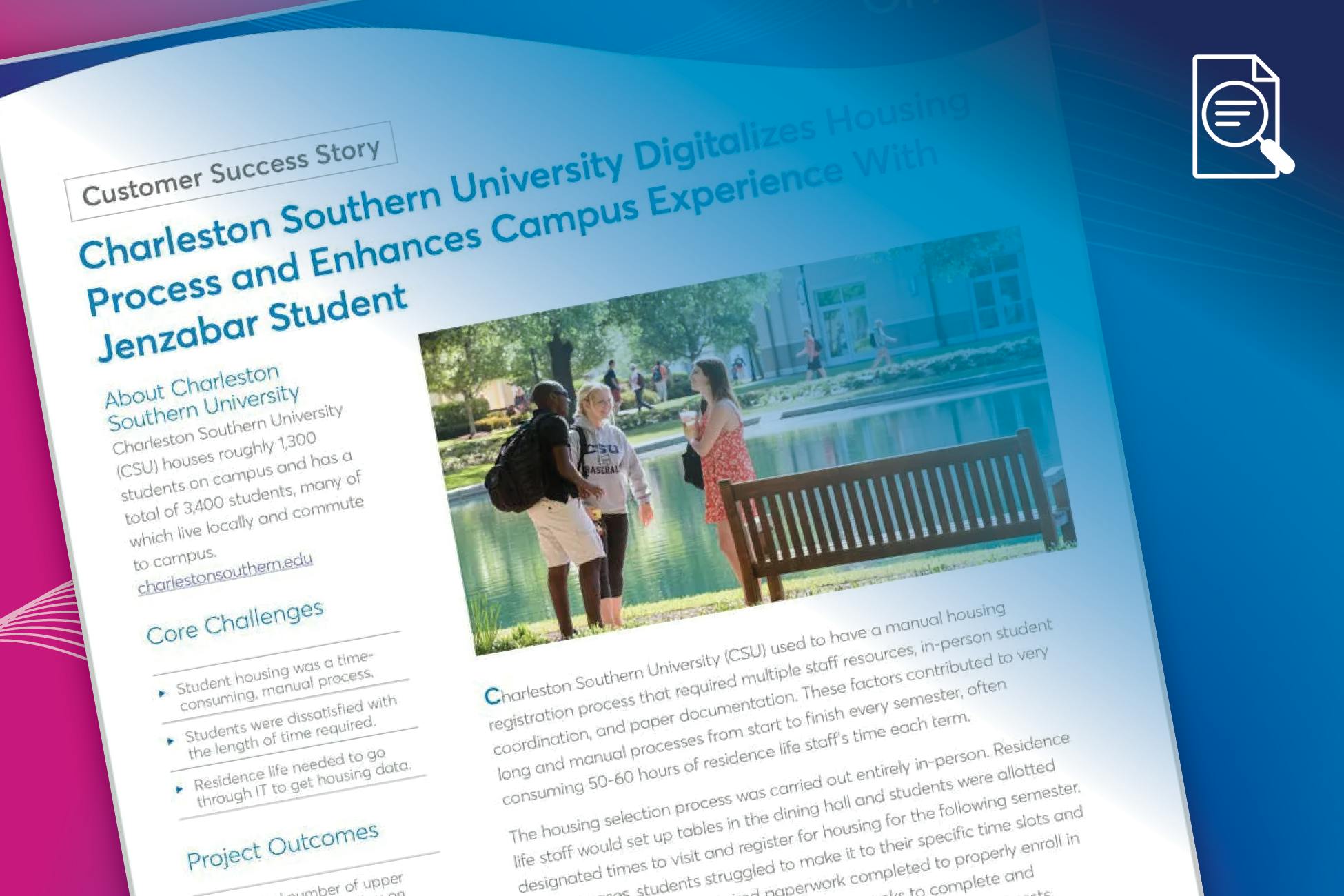 Case Study: Charleston Southern University Digitalizes Housing Process and Enhances Campus Experience With Jenzabar Student