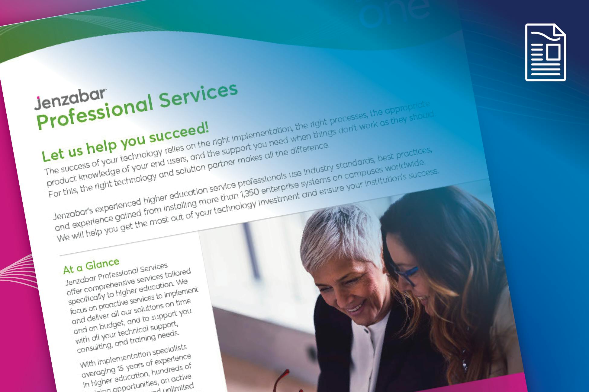 Product Sheet: Jenzabar Professional Services