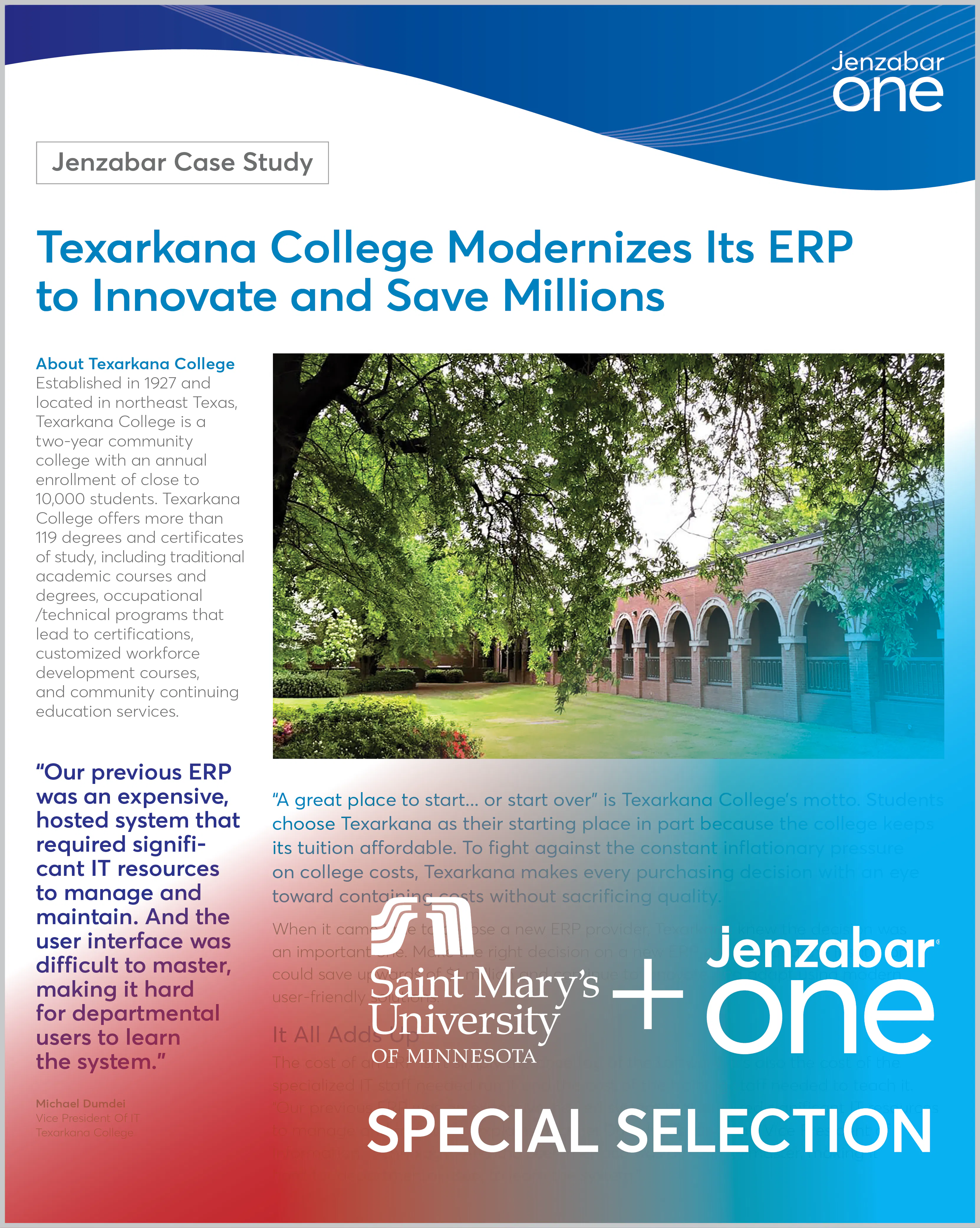 Case Study: Texarkana College Modernizes Its ERP With Jenzabar One