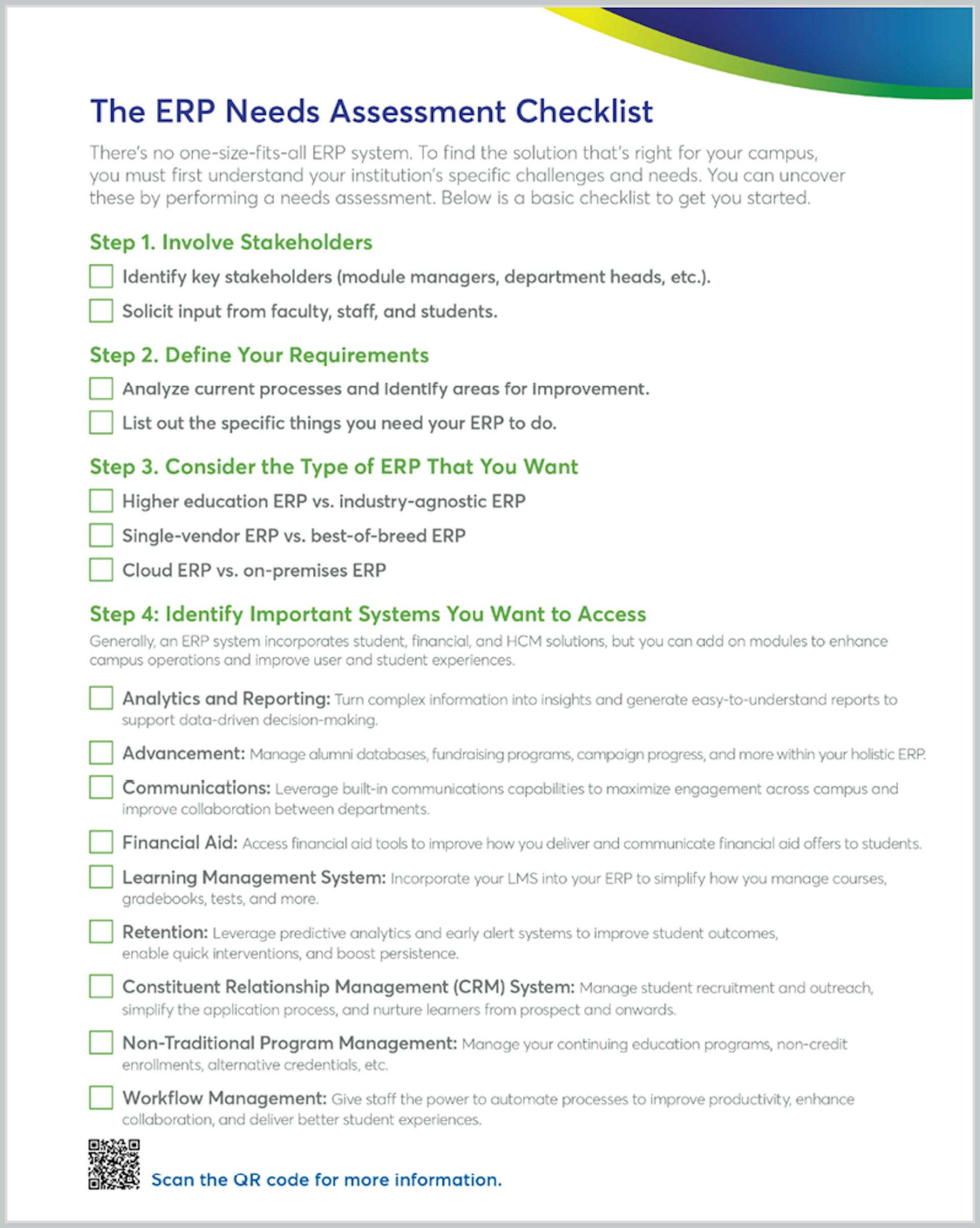 The ERP Needs Assessment Checklist