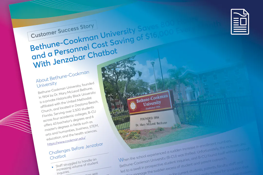 Bethune-Cookman University and Jenzabar Chatbot Case Study