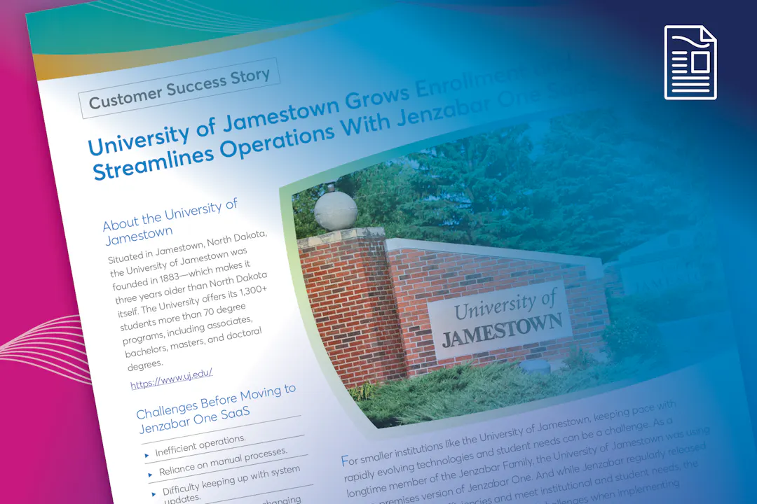 University of Jamestown Grows Enrollment and Streamlines Operations With Jenzabar One SaaS