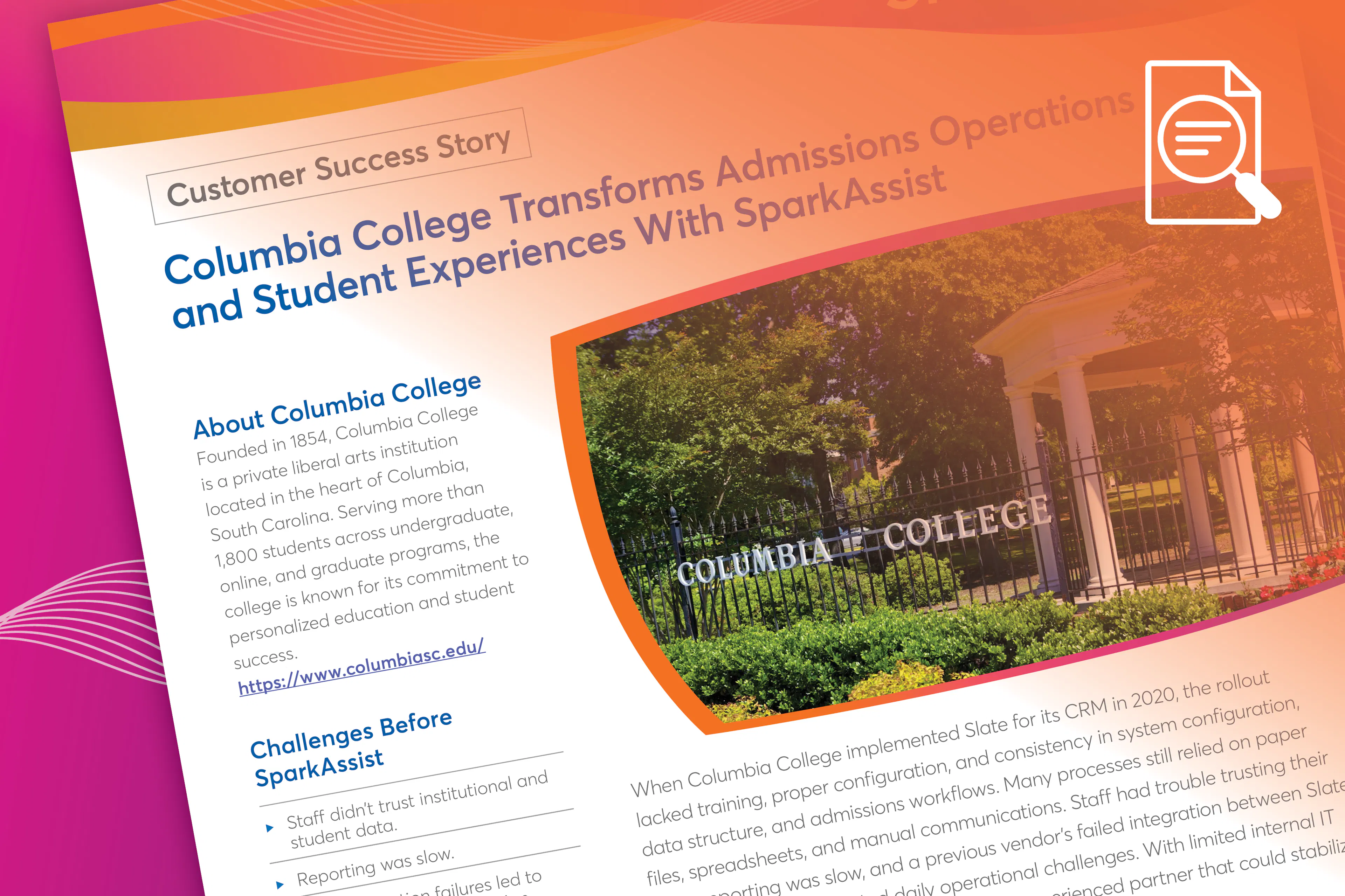 Columbia College Transforms Admissions Operations and Student Experiences With SparkAssist