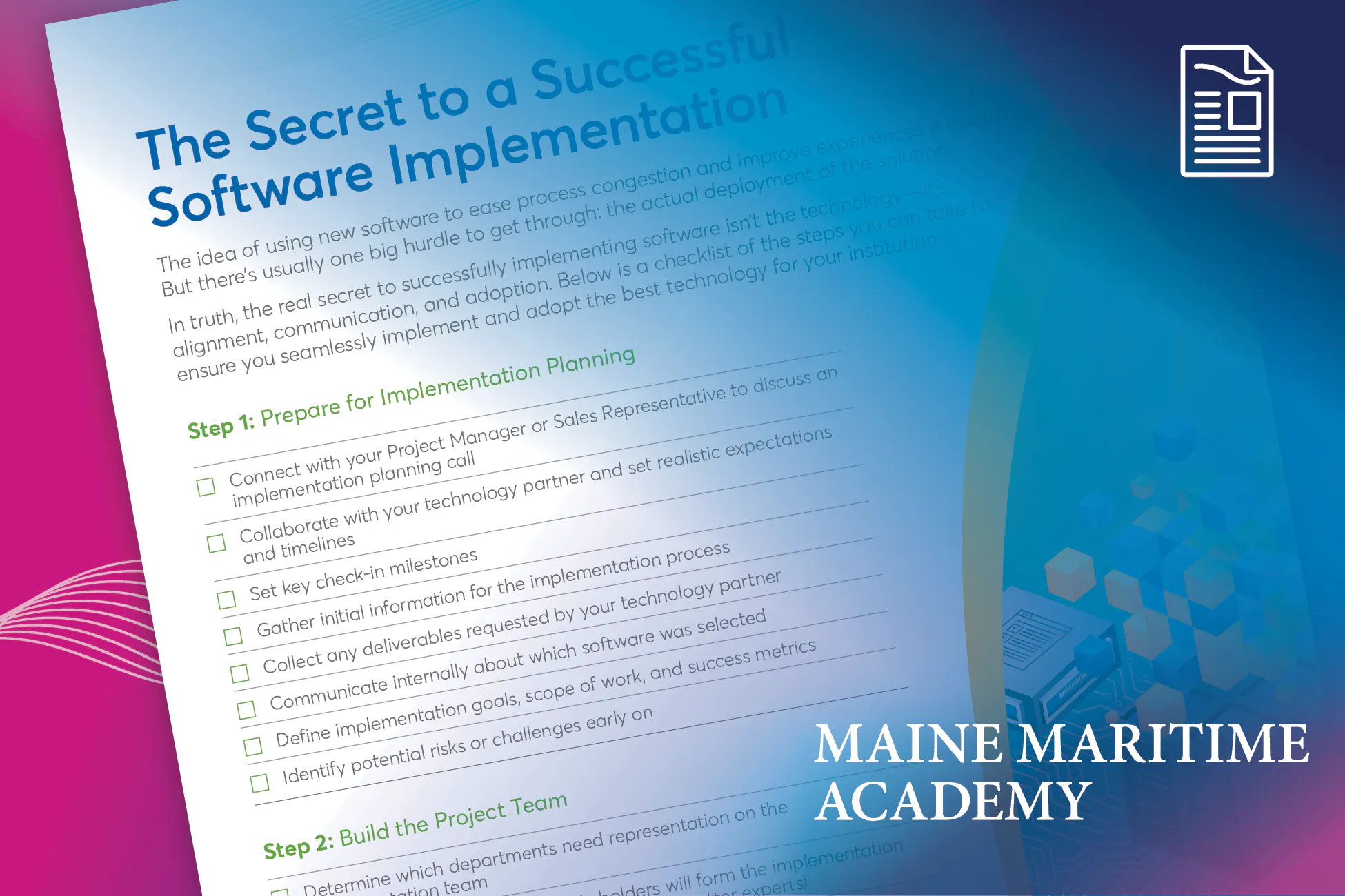 Checklist: The Secret to a Successful Software Implementation