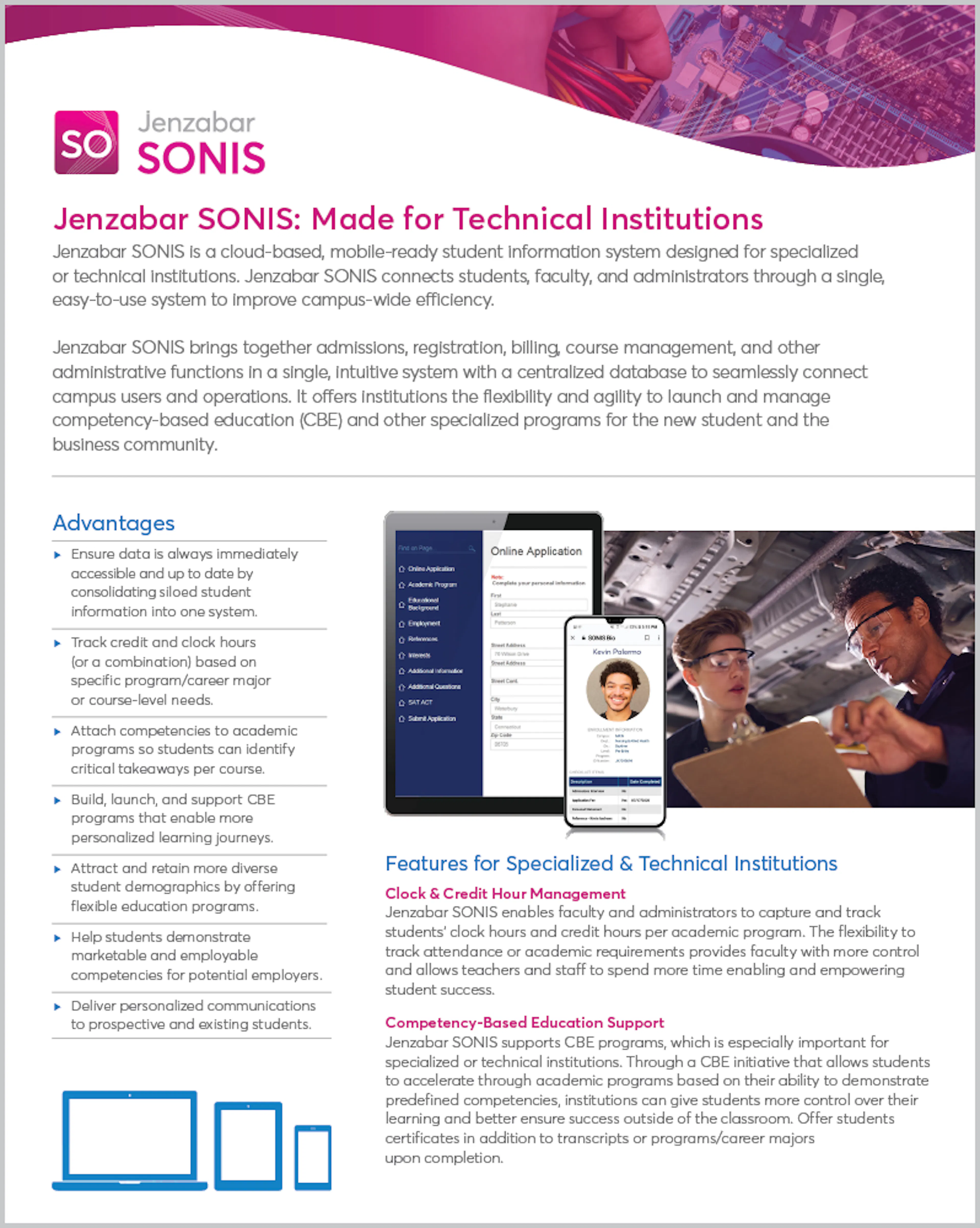 Product Sheet: Jenzabar SONIS