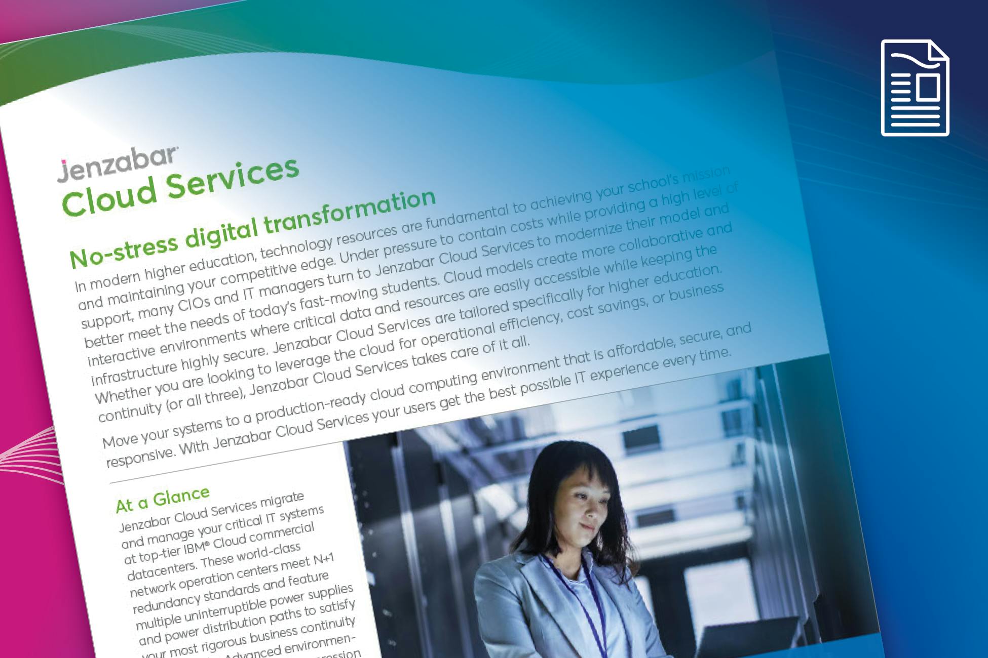 Product Sheet: Jenzabar Cloud Services