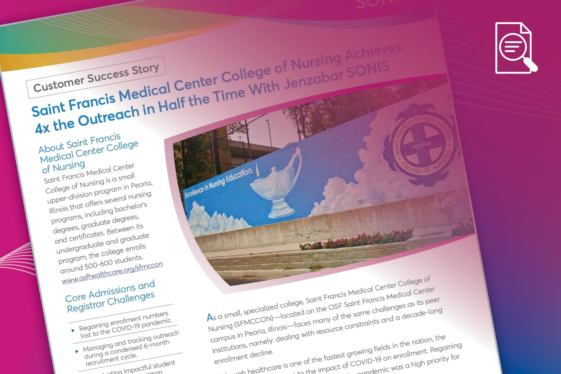 Saint Francis Medical Center College of Nursing Achieves 4x the Outreach in Half the Time With Jenzabar SONIS