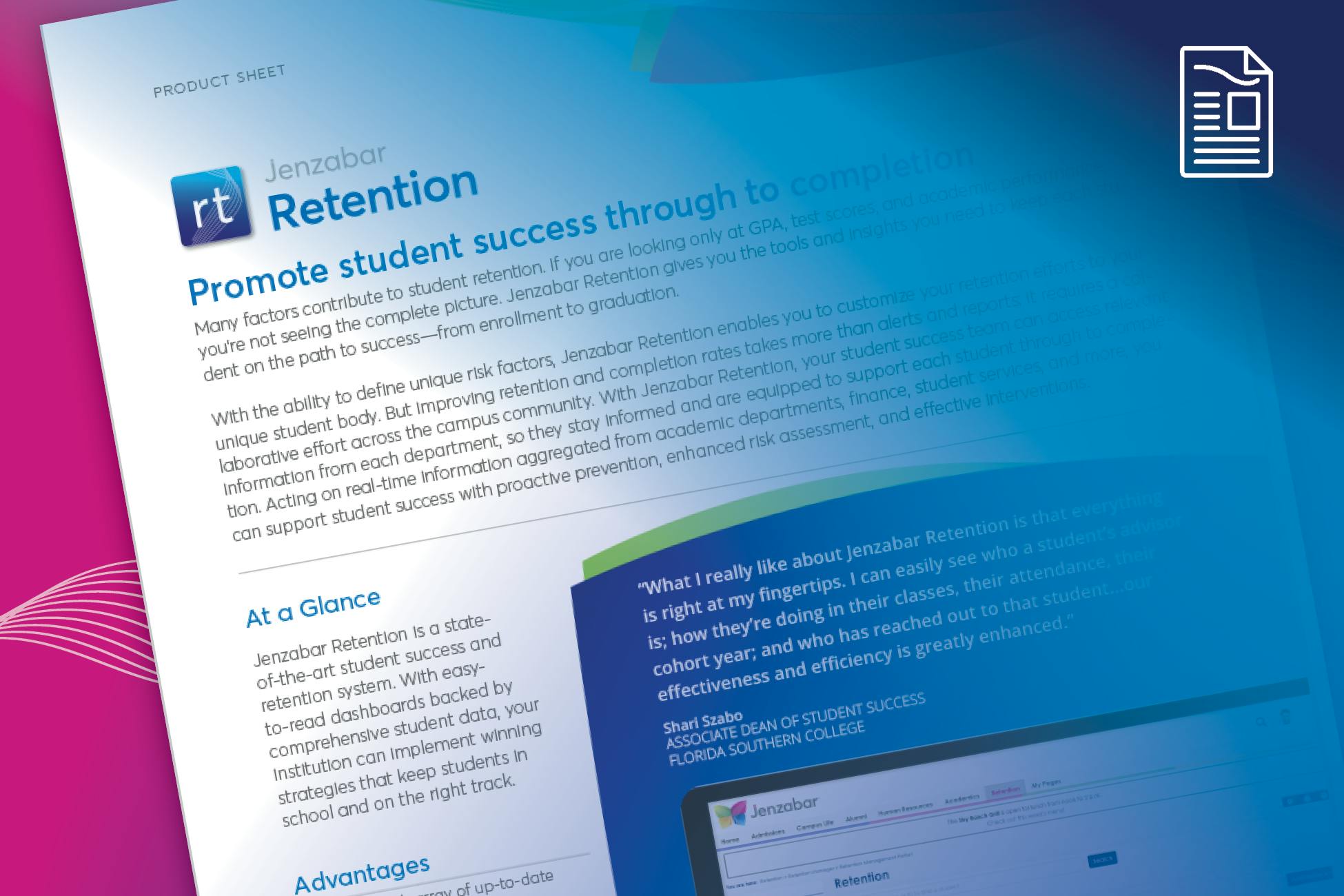 Jenzabar Retention Product Sheet