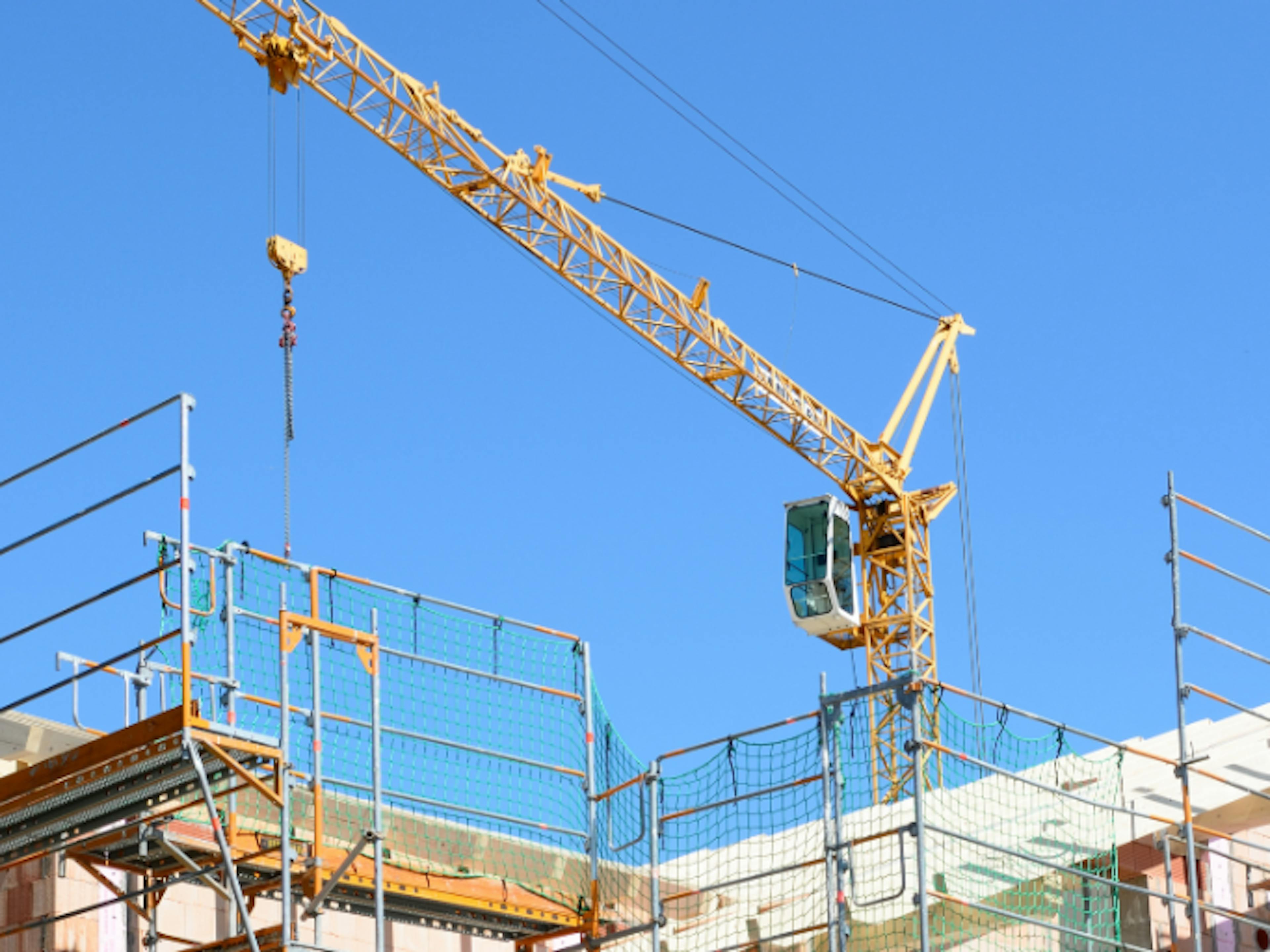 crane above construction site