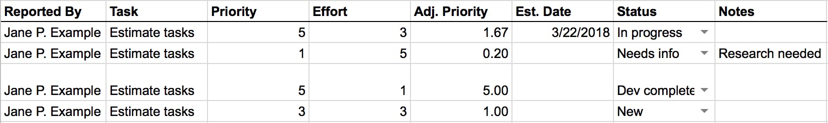 preview of aggregate planning spreadsheet