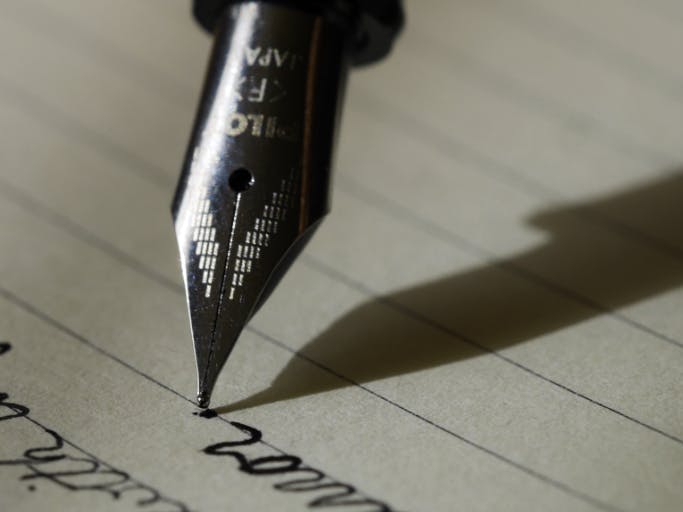 fountain pen writing on paper