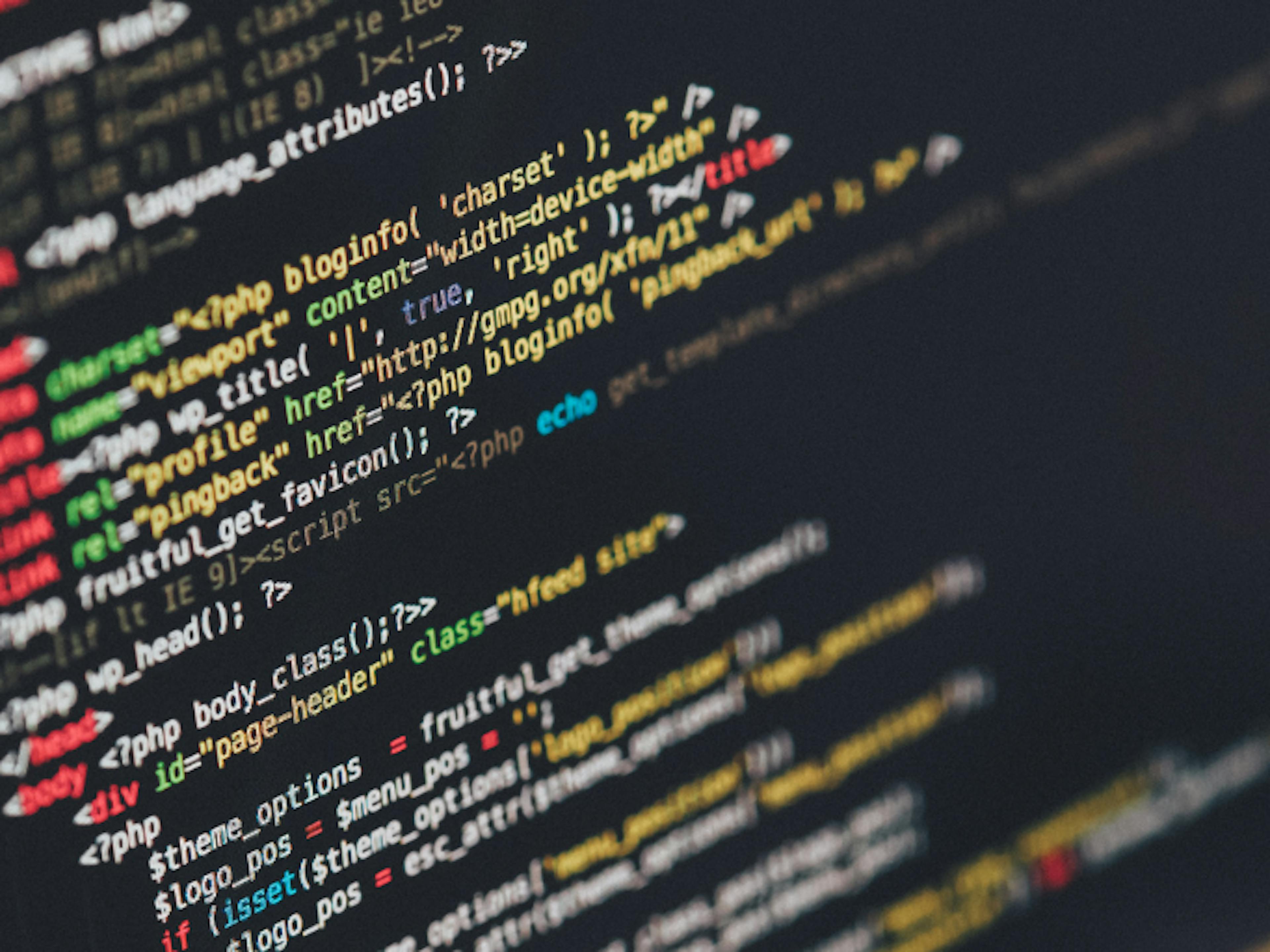 code on a screen