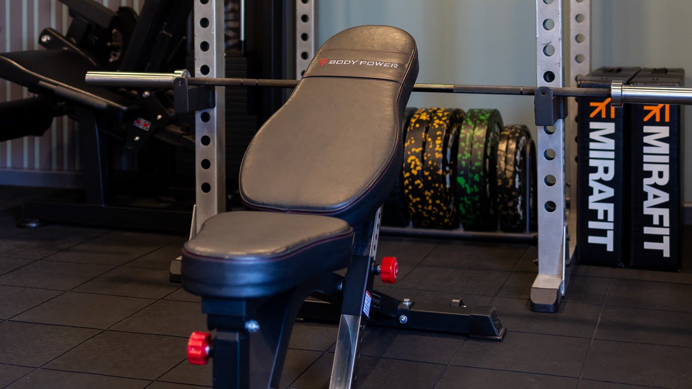 Rack and weights equipment in Jess-fit studio