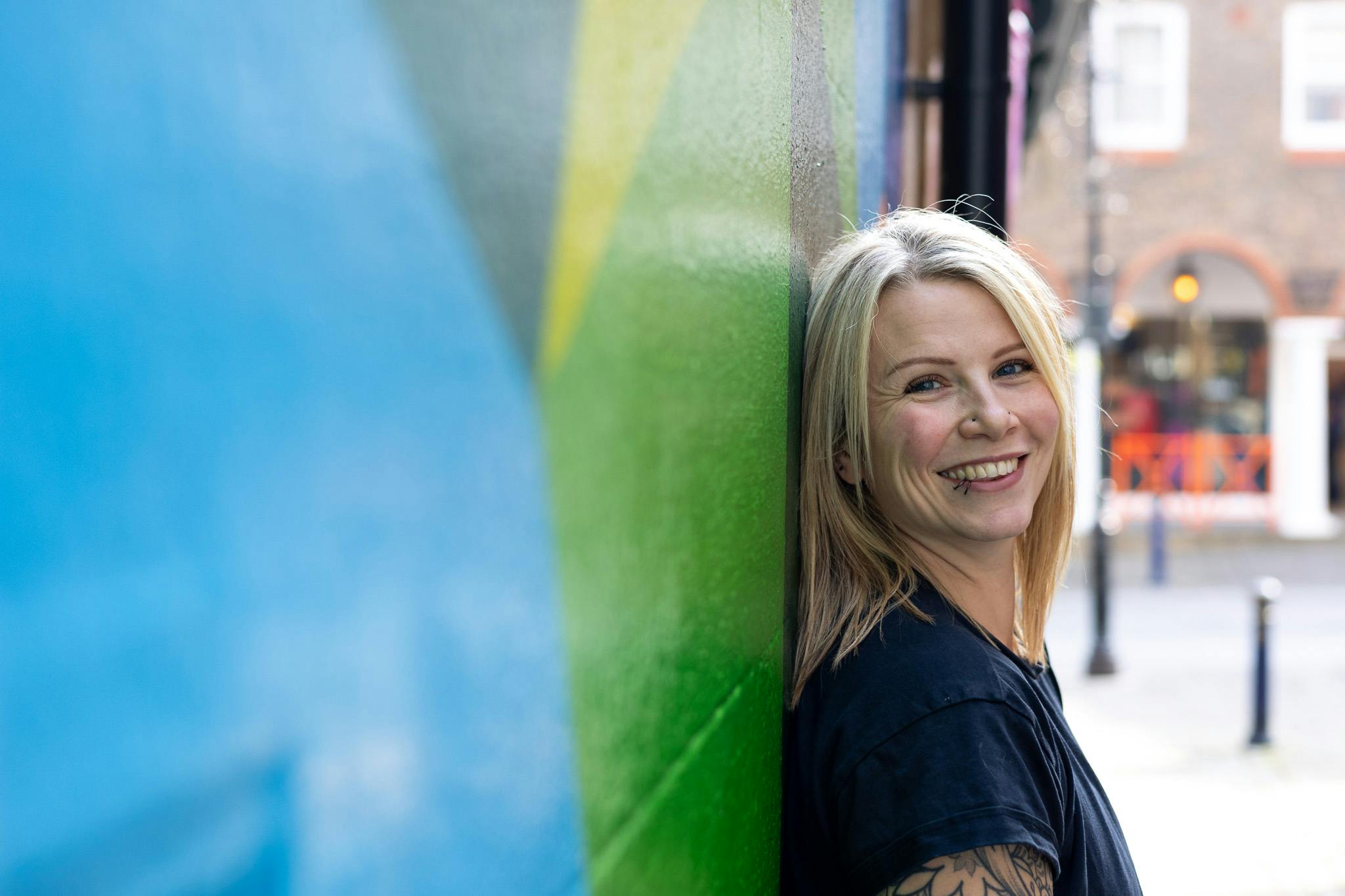 Jess from Jess-Fit standing in front of mural in Folkestone