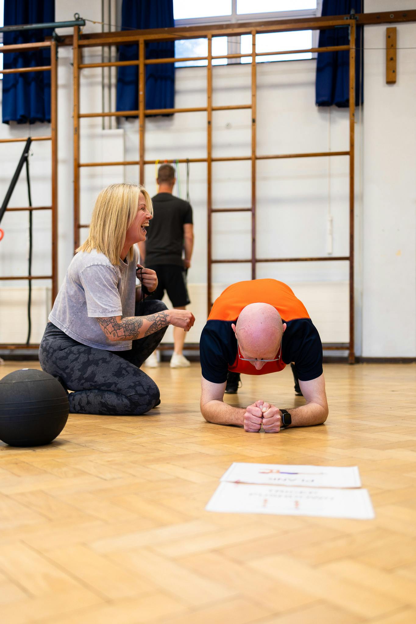 PT and client working together at Jess-Fit circuit training class