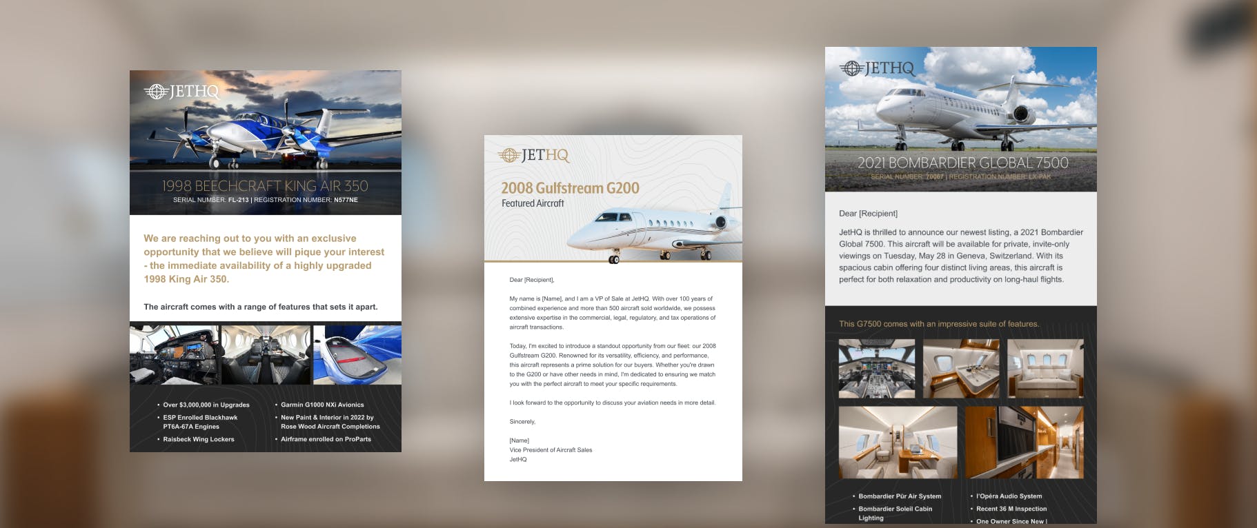 samples of aircraft email