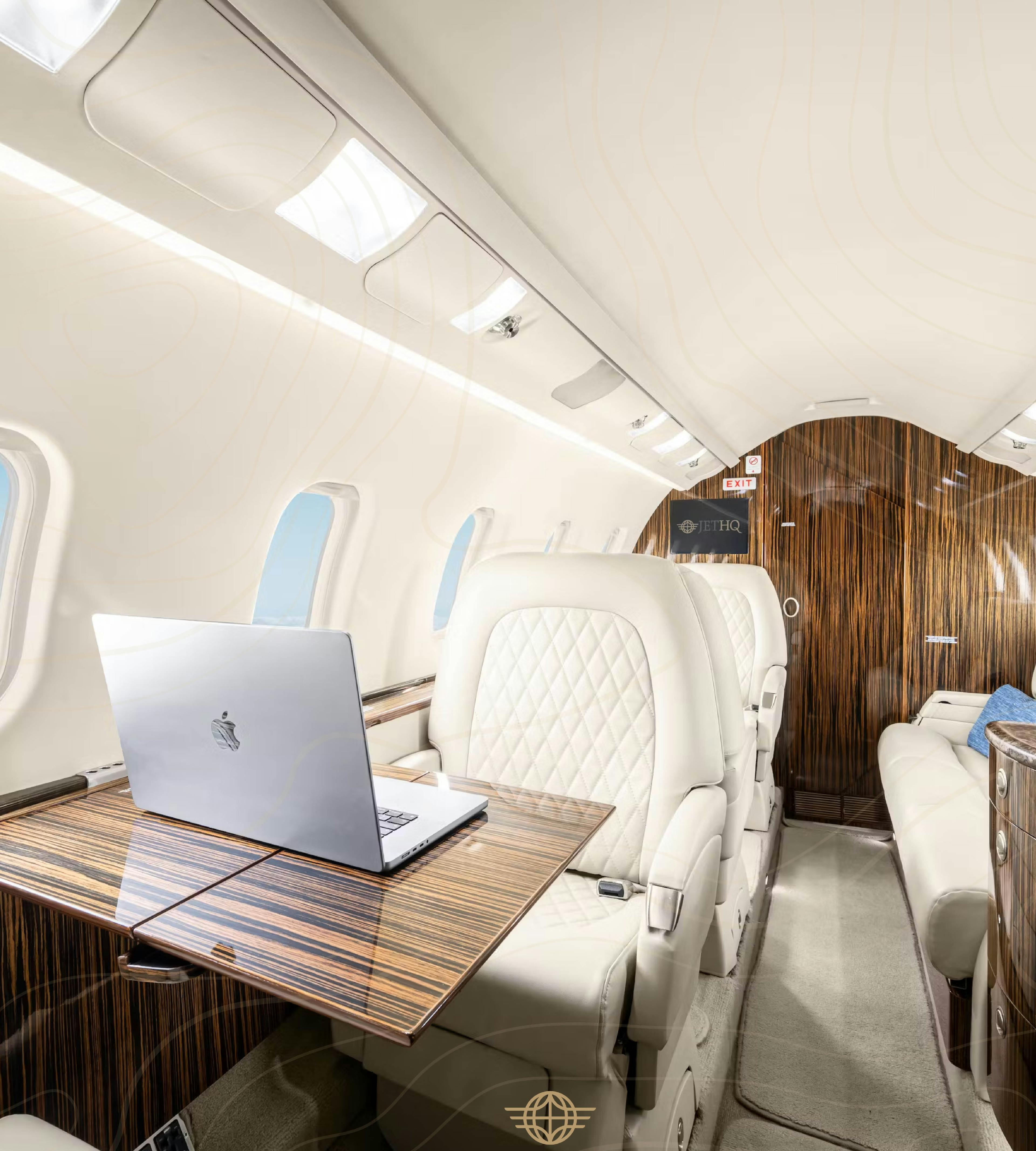 laptop in a private aircraft