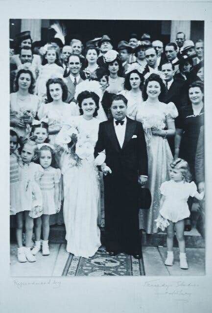 Stella’s mother Marie and father Sam’s wedding in Elisabethville the Belgian Congo in 1947.
