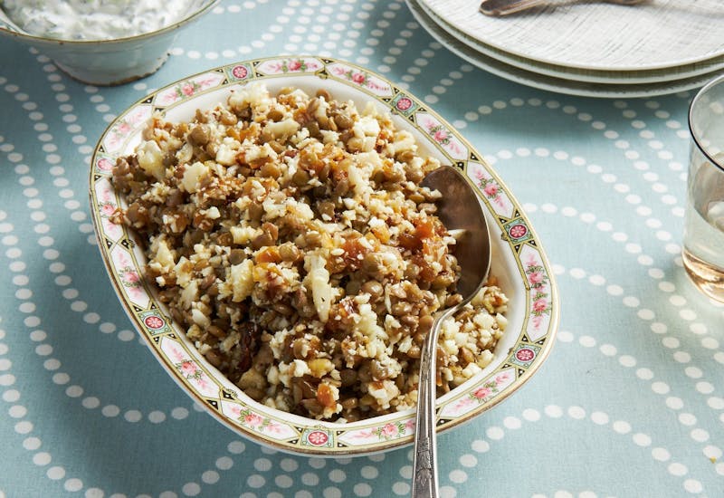 Cauliflower Mujadara (Cauliflower and Lentils)