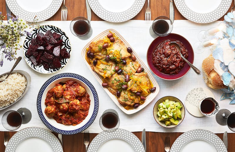 Azoulay shabbat spread.