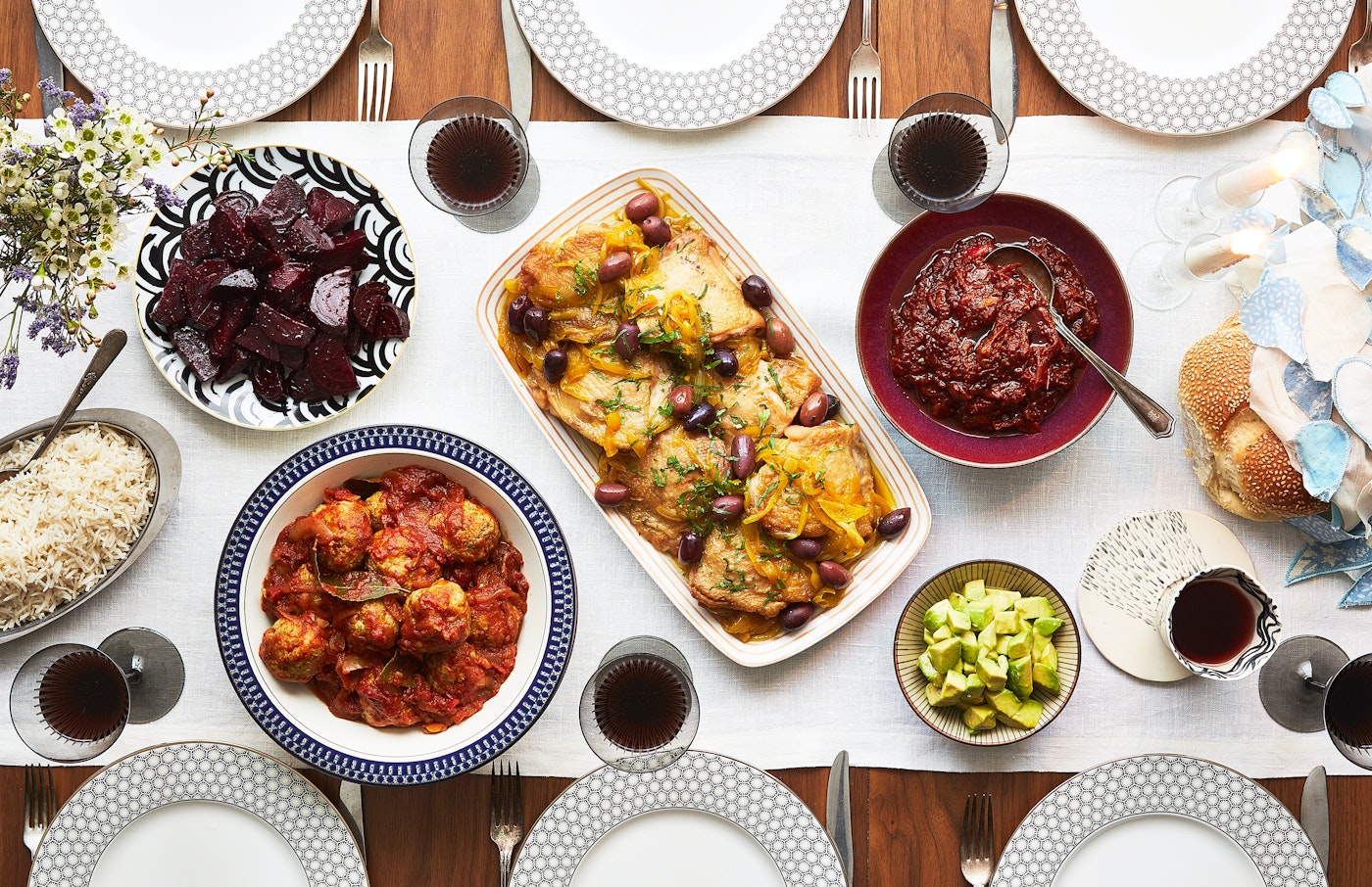 Azoulay shabbat spread.