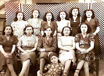 The women of Orly’s family in the mid-1940s in Iran. Her grandmother Simin is the back row on the far right.