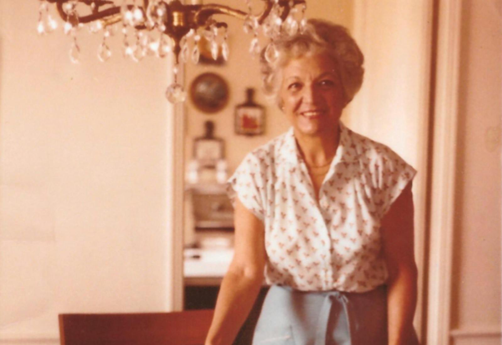 Victoria’s “nonie,” Victoria Rachel, serving a spread of Sephardic recipes at her home in West Hollywood, California in the 1980s.