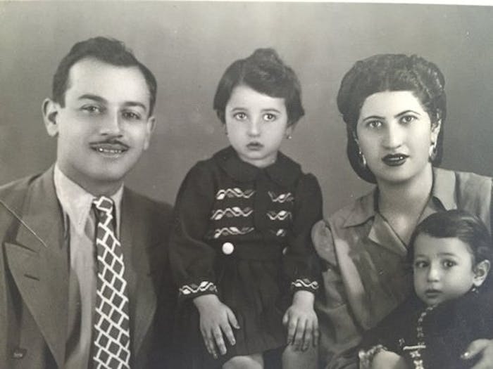Danielle’s grandfather, Joshua, grandmother, Nasi, mother, Dina and her brother, Yossi in 1946. (Left to right)