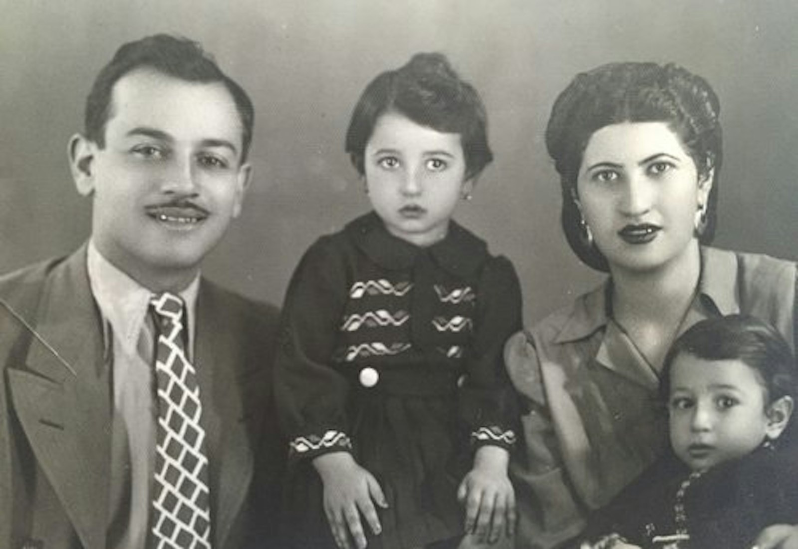 Danielle’s grandfather, Joshua, grandmother, Nasi, mother, Dina and her brother, Yossi in 1946. (Left to right)